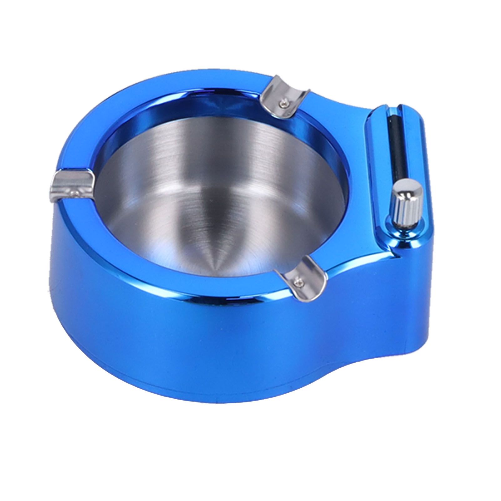 Cigarette Ashtray Stainless Steel Match Lighter Cigarette Ashtray for Home Office DecorationBlue - Image 7