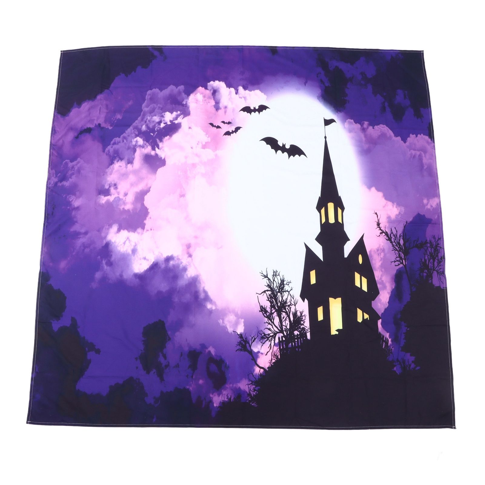 Halloween Castle Pattern Tapestry Wall Hanging Carpet Photography Background Home Party Decoration150x150cm / 59.1x59.1in - Image 6
