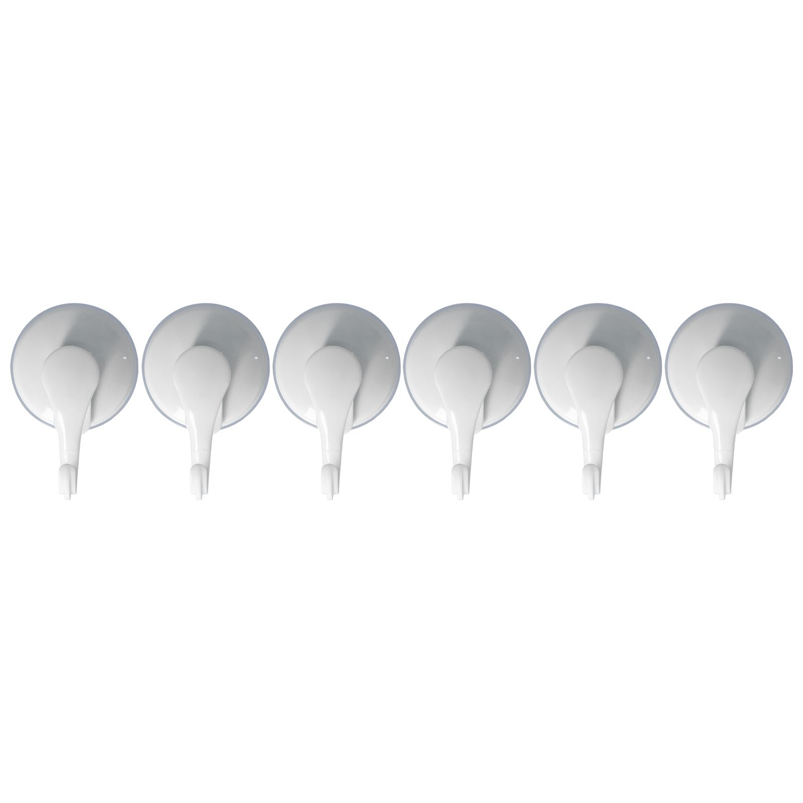 6PCS Strong Vacuum Wall Hook Towel Hook Plastic Self Adhesive Suction Cup for Kitchen Bathroom White - Image 2