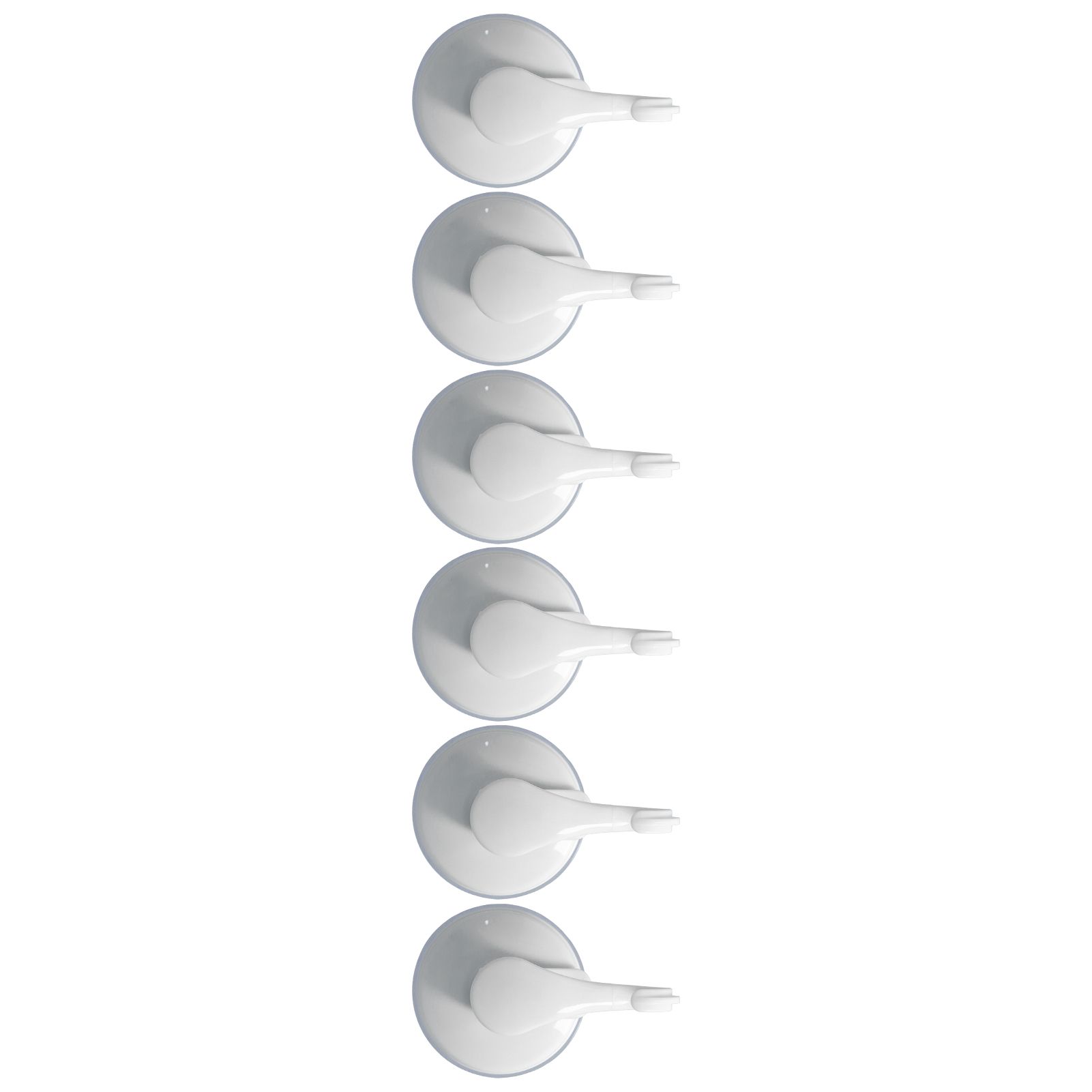 6PCS Strong Vacuum Wall Hook Towel Hook Plastic Self Adhesive Suction Cup for Kitchen Bathroom White - Image 3