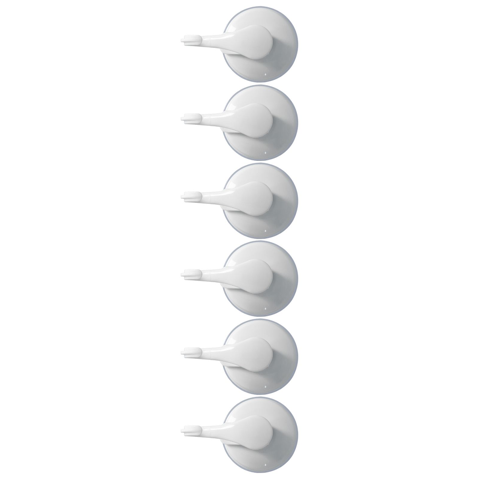 6PCS Strong Vacuum Wall Hook Towel Hook Plastic Self Adhesive Suction Cup for Kitchen Bathroom White - Image 4