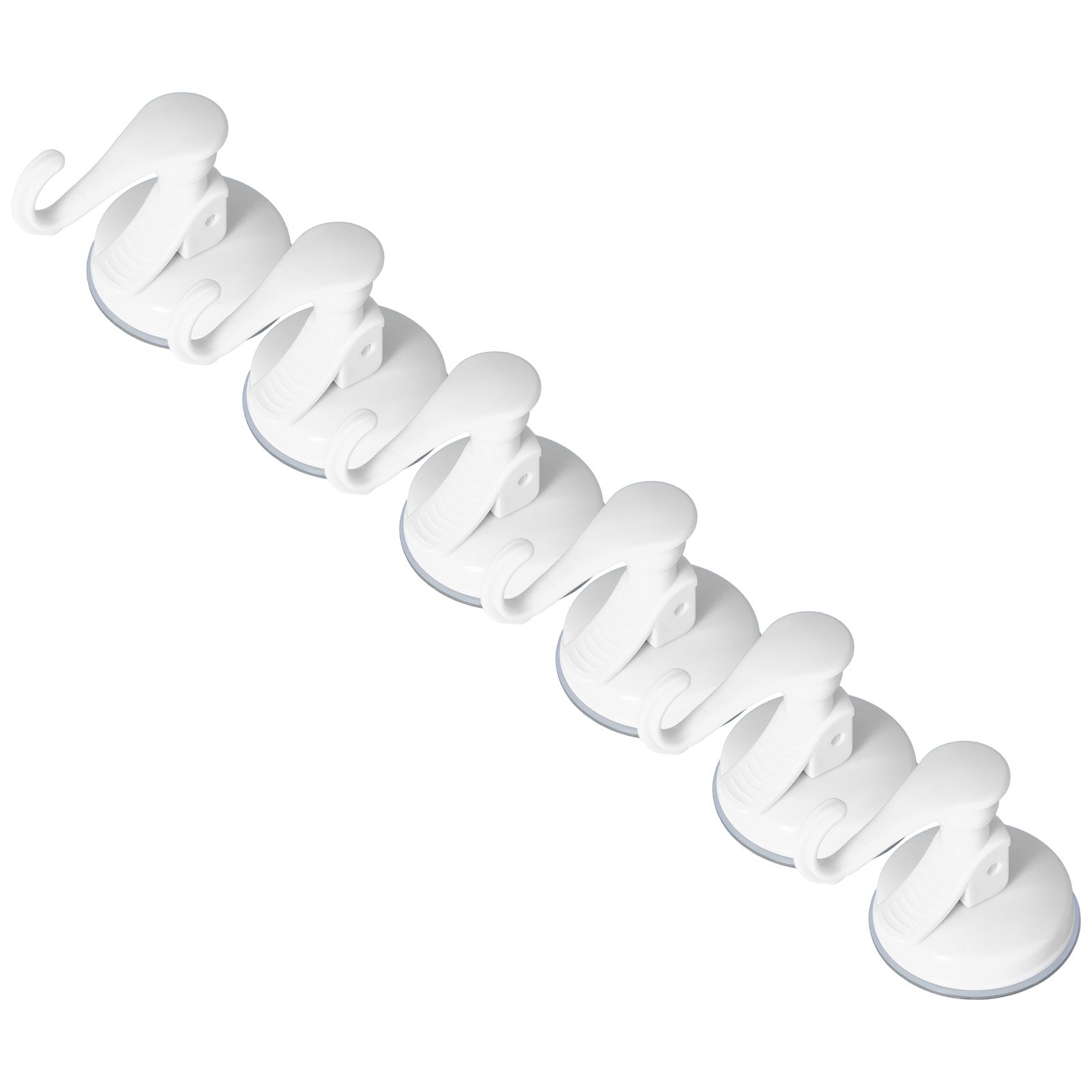 6PCS Strong Vacuum Wall Hook Towel Hook Plastic Self Adhesive Suction Cup for Kitchen Bathroom White - Image 5