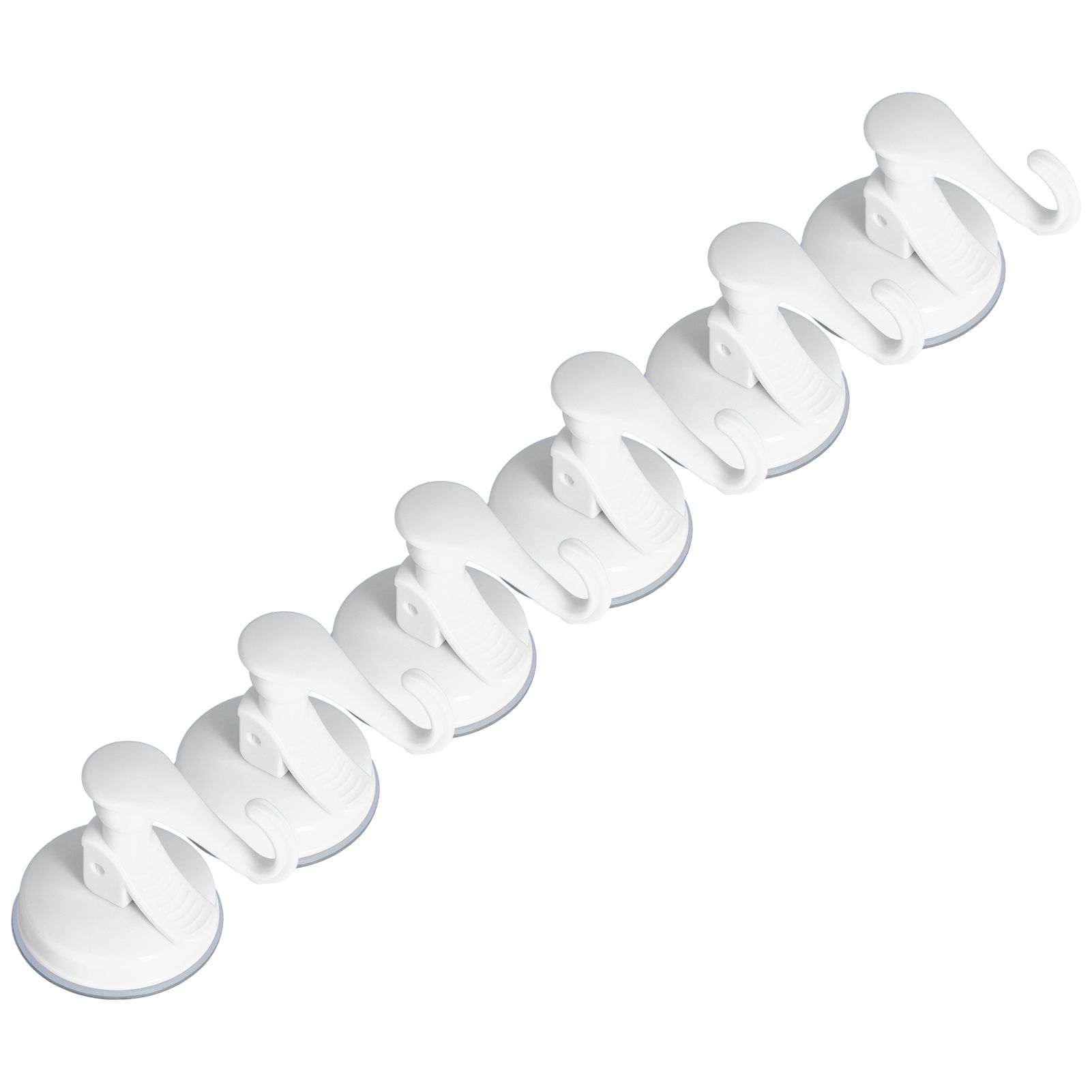6PCS Strong Vacuum Wall Hook Towel Hook Plastic Self Adhesive Suction Cup for Kitchen Bathroom White - Image 6