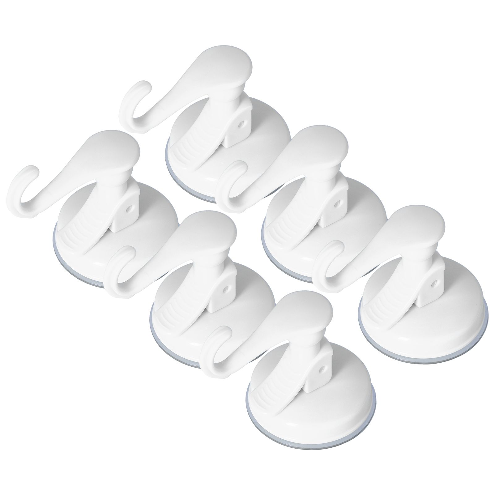 6PCS Strong Vacuum Wall Hook Towel Hook Plastic Self Adhesive Suction Cup for Kitchen Bathroom White - Image 7