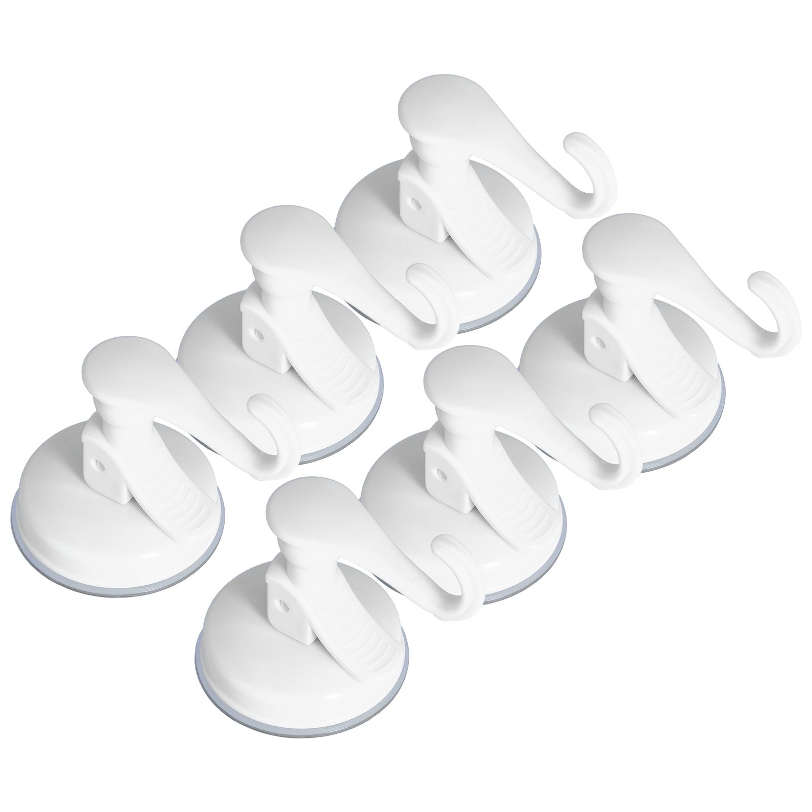 6PCS Strong Vacuum Wall Hook Towel Hook Plastic Self Adhesive Suction Cup for Kitchen Bathroom White - Image 8