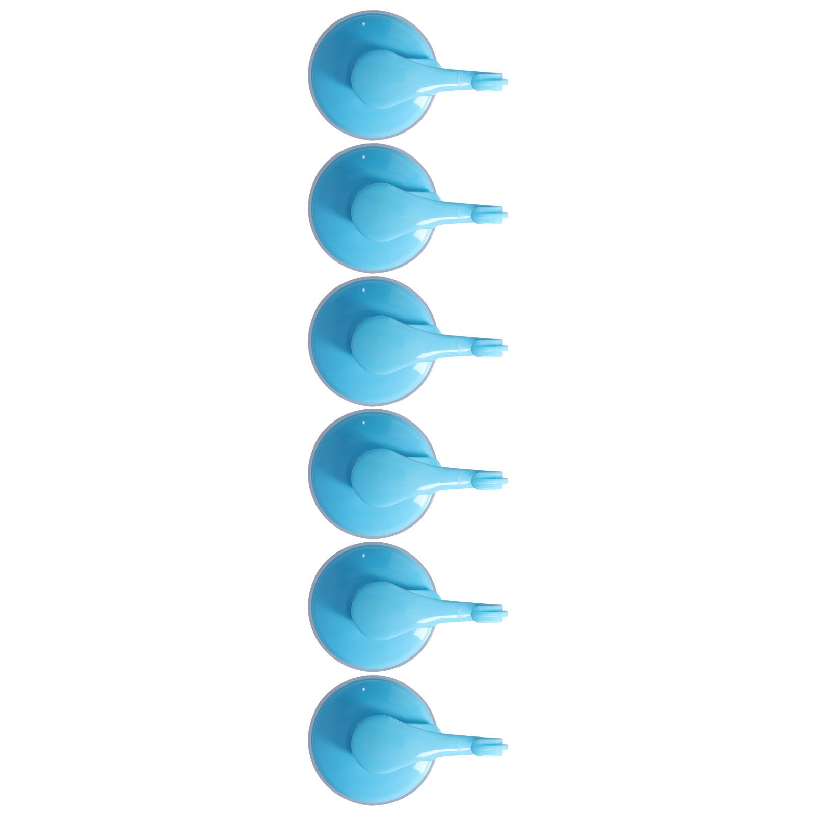 6PCS Strong Vacuum Wall Hook Towel Hook Plastic Self Adhesive Suction Cup for Kitchen Bathroom Blue - Image 3