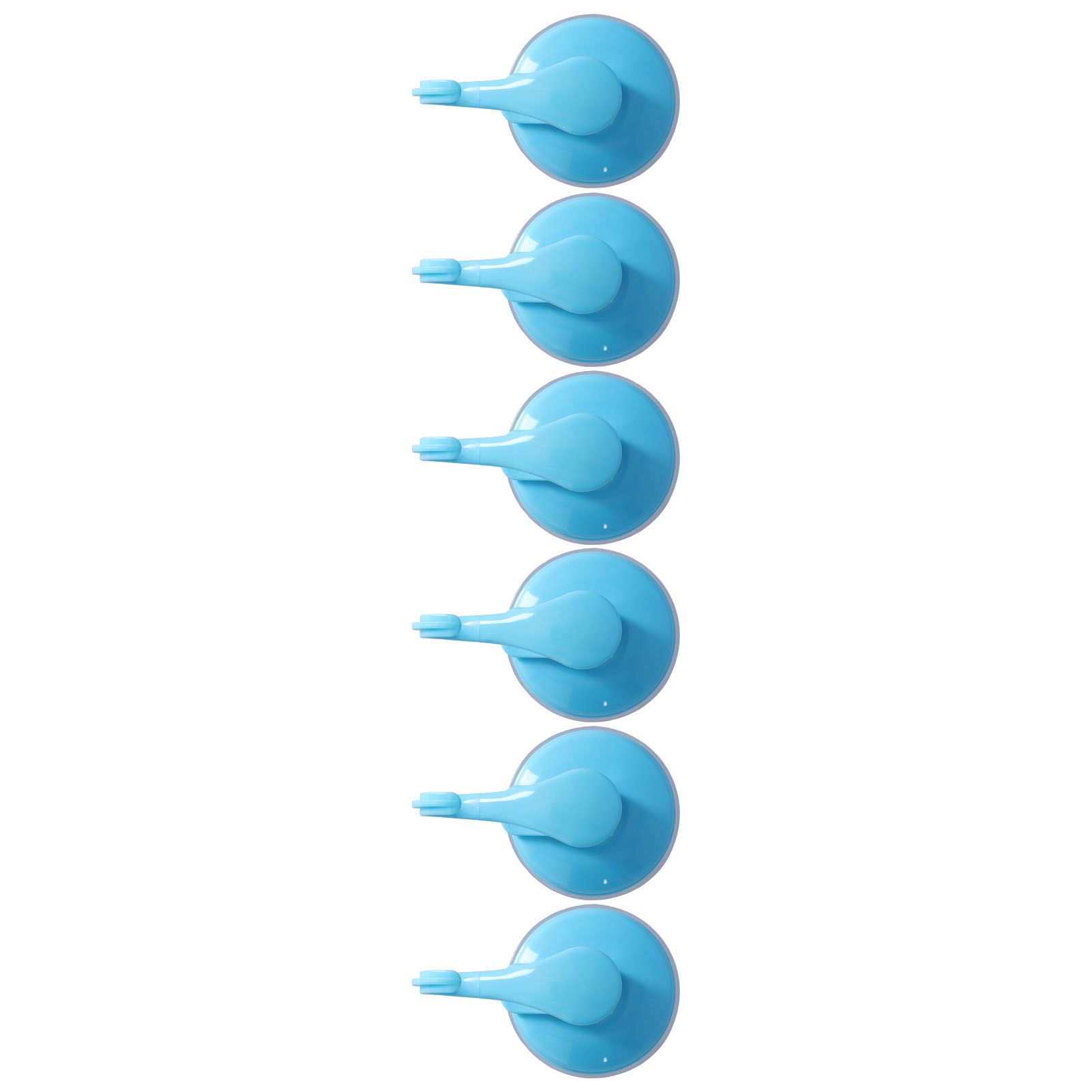 6PCS Strong Vacuum Wall Hook Towel Hook Plastic Self Adhesive Suction Cup for Kitchen Bathroom Blue - Image 4