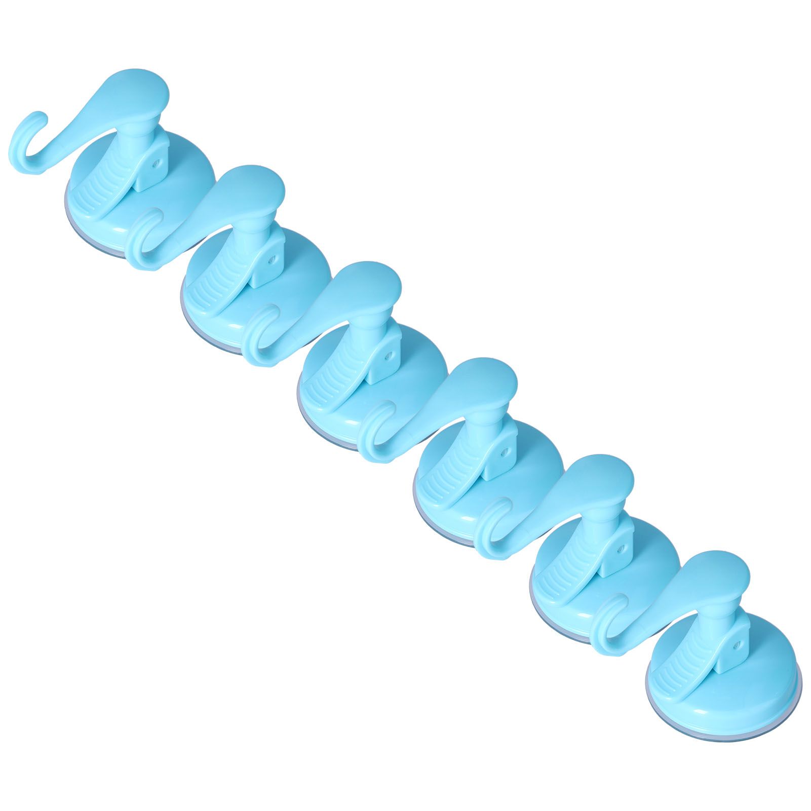 6PCS Strong Vacuum Wall Hook Towel Hook Plastic Self Adhesive Suction Cup for Kitchen Bathroom Blue - Image 5