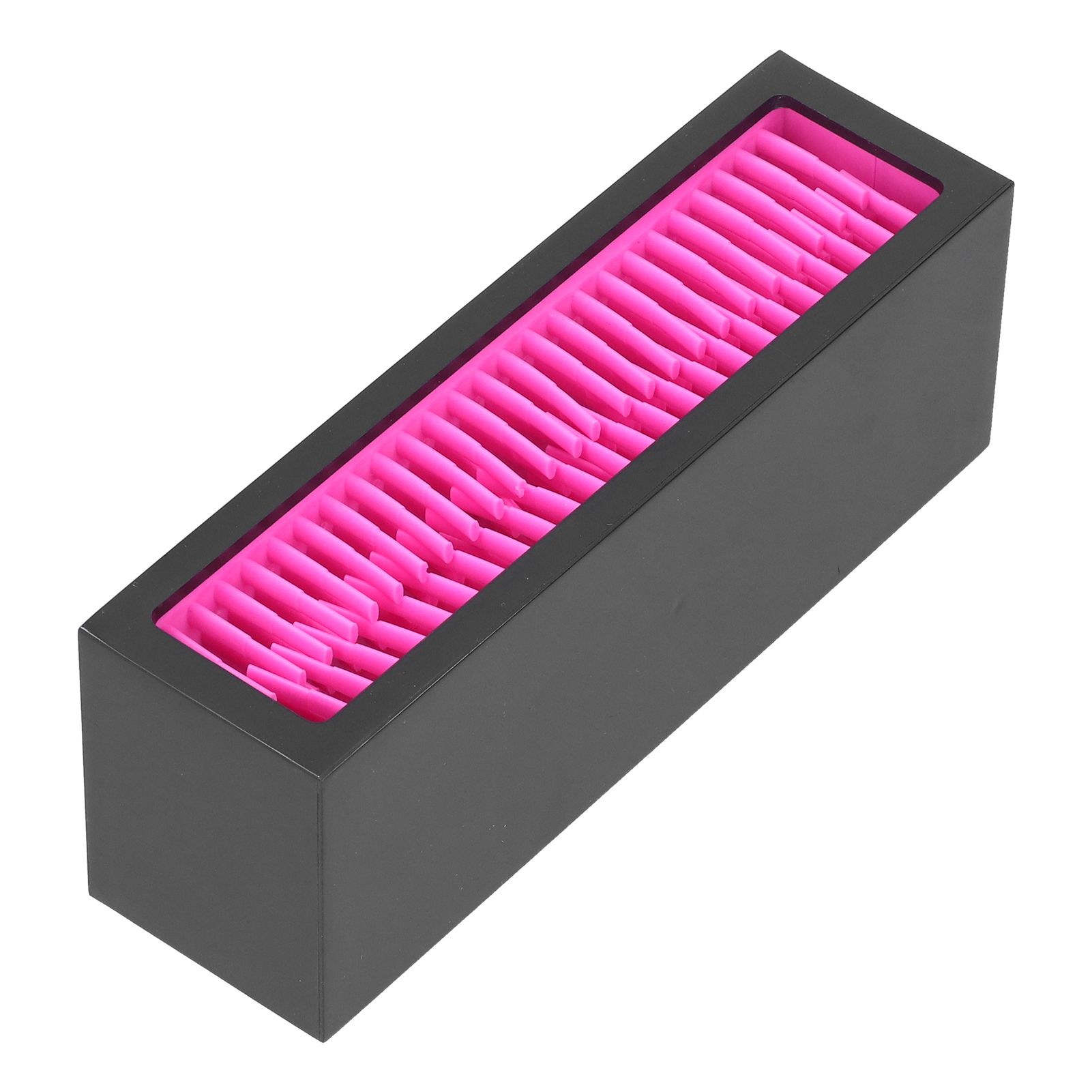 Desktop Storage Box Silicone Cosmetic Organizer Makeup Brush Holder Lipstick StandRose Red - Image 2
