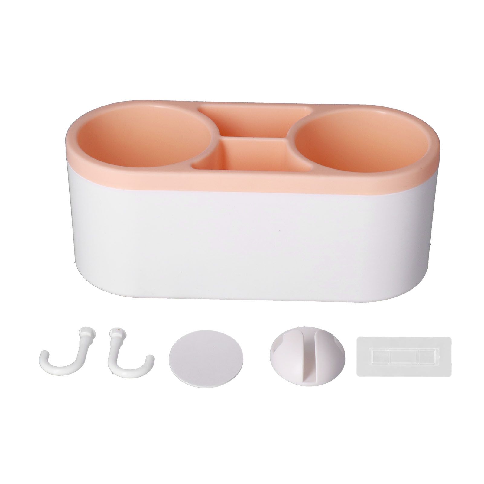 Hair Dryer Holder Wall Mounted Innovative Multifunctional Hair Tool Organizer with Stickers for Home Hotel BathroomOrange - Image 1