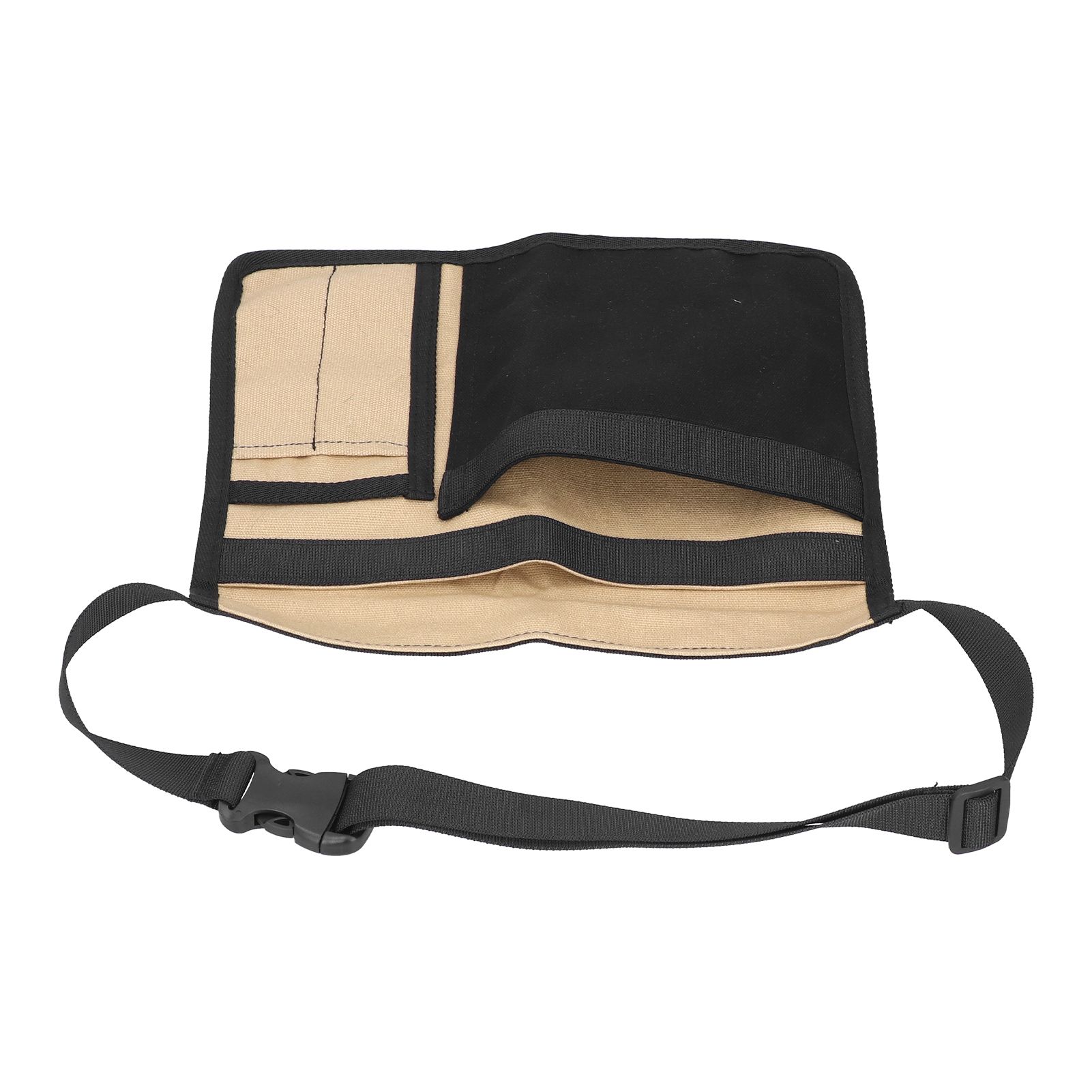 Unilateral Waist Hanging Tool Bag Wear Resistant Oxford Cloth Adjustable Tools Organizer for GardenKhaki Black - Image 2