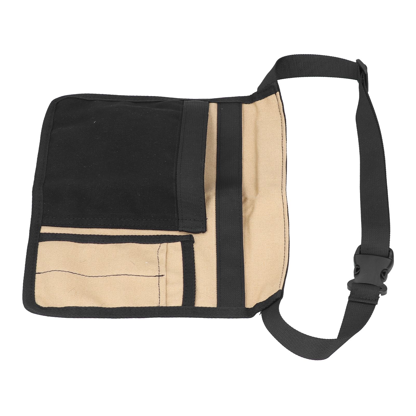 Unilateral Waist Hanging Tool Bag Wear Resistant Oxford Cloth Adjustable Tools Organizer for GardenKhaki Black - Image 5