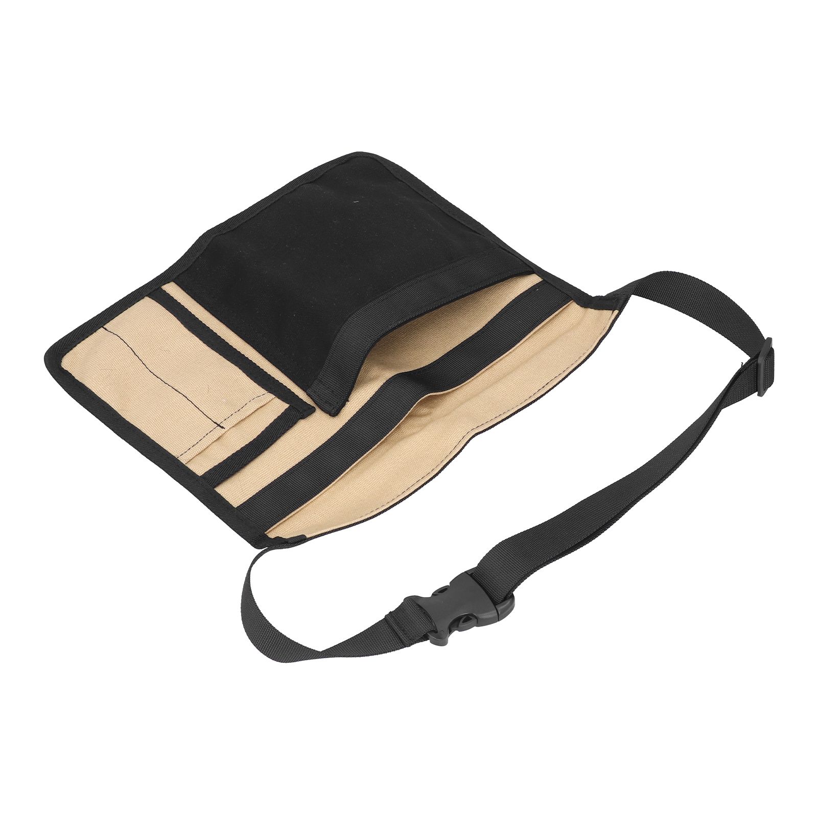 Unilateral Waist Hanging Tool Bag Wear Resistant Oxford Cloth Adjustable Tools Organizer for GardenKhaki Black - Image 6