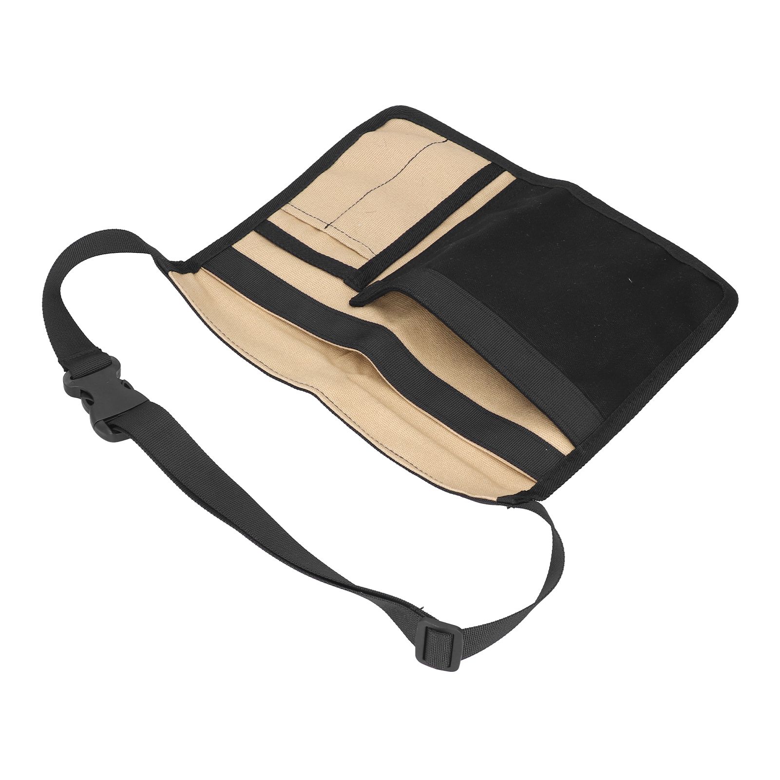 Unilateral Waist Hanging Tool Bag Wear Resistant Oxford Cloth Adjustable Tools Organizer for GardenKhaki Black - Image 8