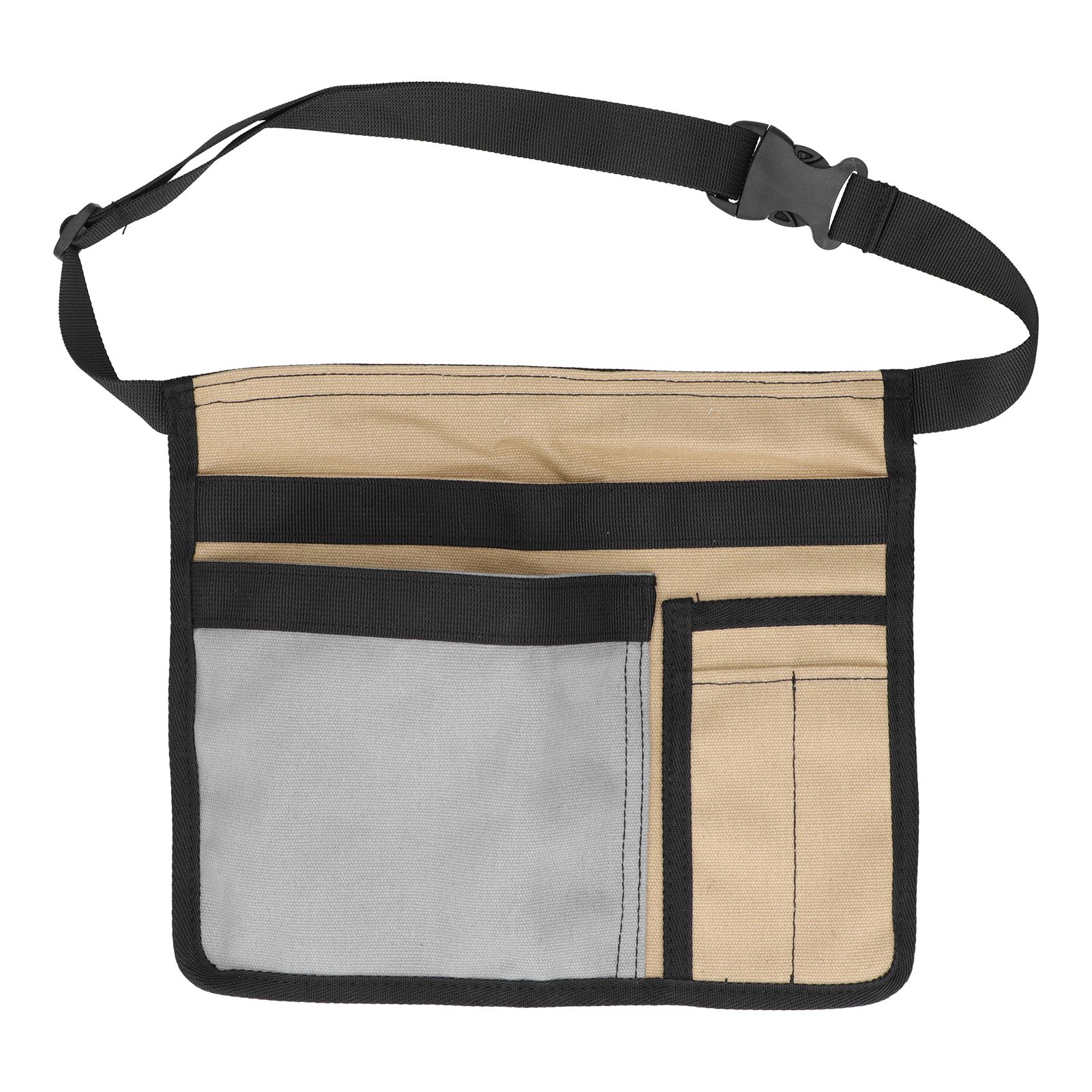 Unilateral Waist Hanging Tool Bag Wear Resistant Oxford Cloth Adjustable Tools Organizer for GardenKhaki Gray - Image 1