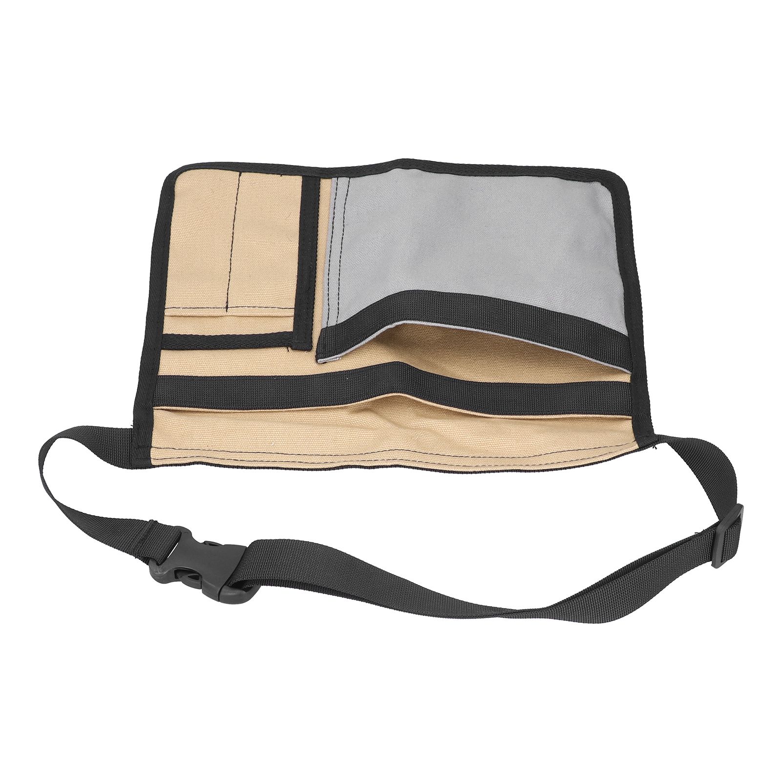 Unilateral Waist Hanging Tool Bag Wear Resistant Oxford Cloth Adjustable Tools Organizer for GardenKhaki Gray - Image 2