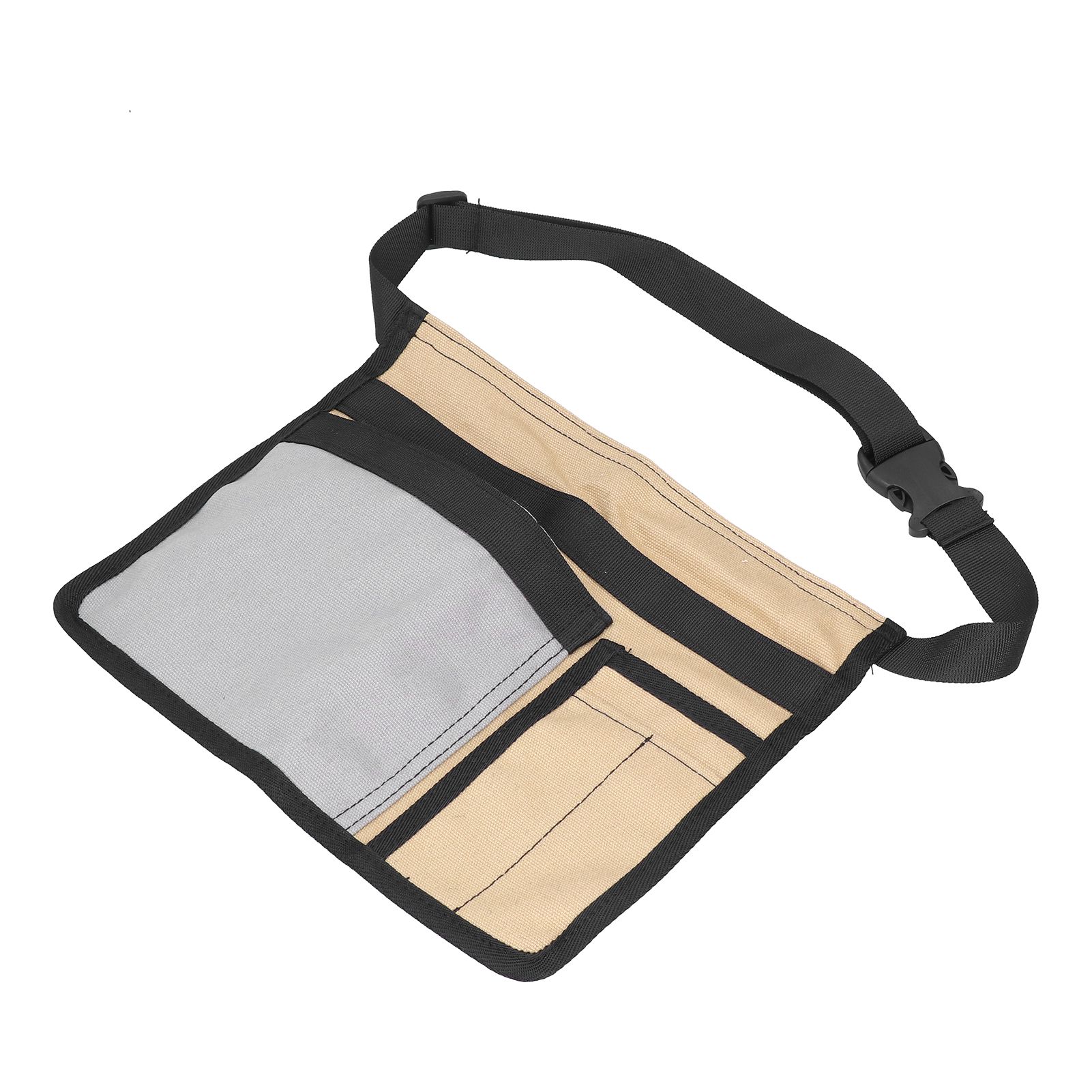 Unilateral Waist Hanging Tool Bag Wear Resistant Oxford Cloth Adjustable Tools Organizer for GardenKhaki Gray - Image 4