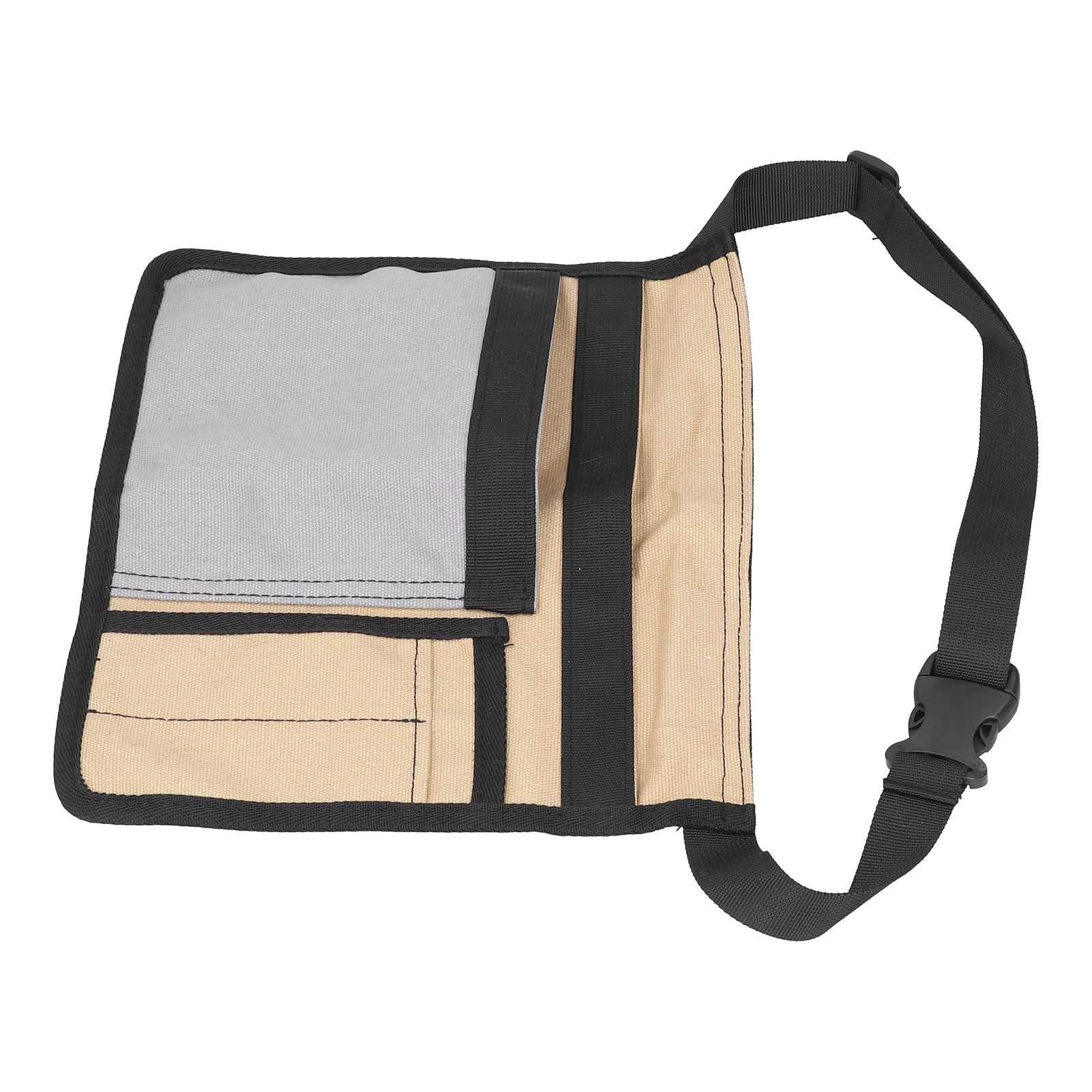 Unilateral Waist Hanging Tool Bag Wear Resistant Oxford Cloth Adjustable Tools Organizer for GardenKhaki Gray - Image 5