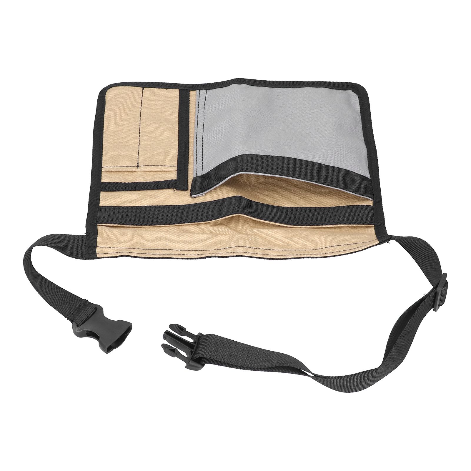 Unilateral Waist Hanging Tool Bag Wear Resistant Oxford Cloth Adjustable Tools Organizer for GardenKhaki Gray - Image 7