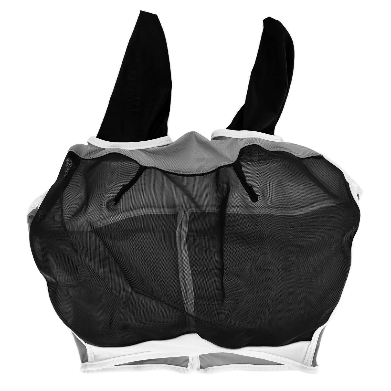 Breathable Horse Mask Universal Adjustable Elastic Mosquito Fly Repelling Veil Cover ProtectorBlack L 80x114x45cm / 31.5x44.9x17.7in - Image 1