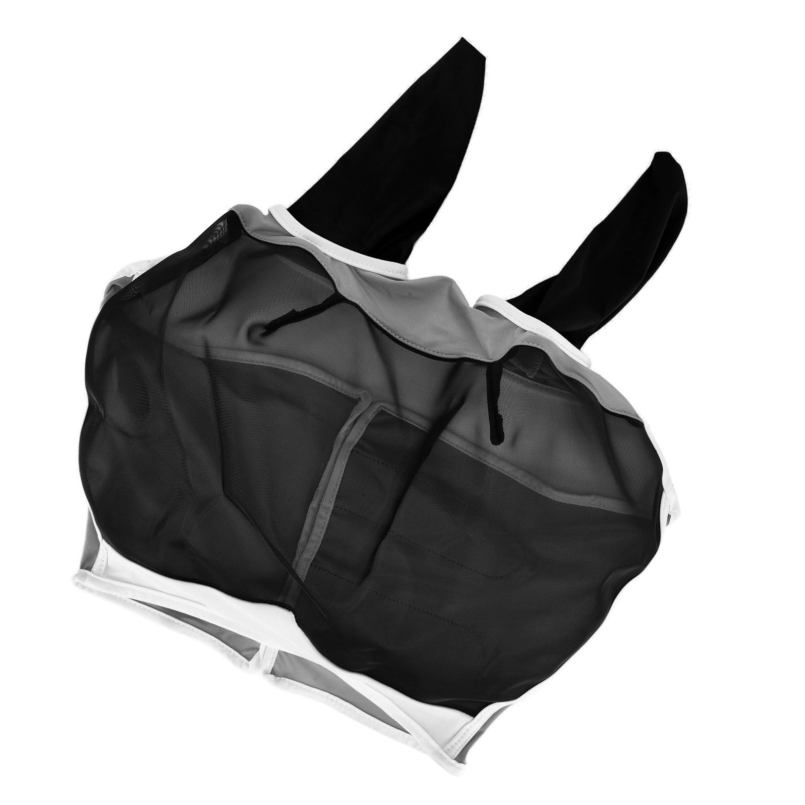 Breathable Horse Mask Universal Adjustable Elastic Mosquito Fly Repelling Veil Cover ProtectorBlack L 80x114x45cm / 31.5x44.9x17.7in - Image 2