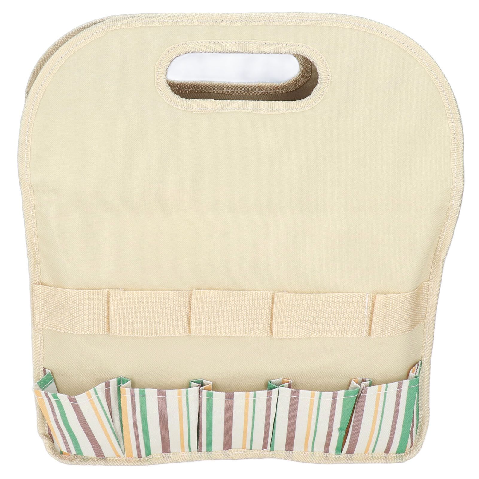 Garden Tool Bag Garden Tote Storage Bag with Multi Pockets Home Organizer for Indoor and Outdoor GardeningKhaki Stripe Stitching - Image 2