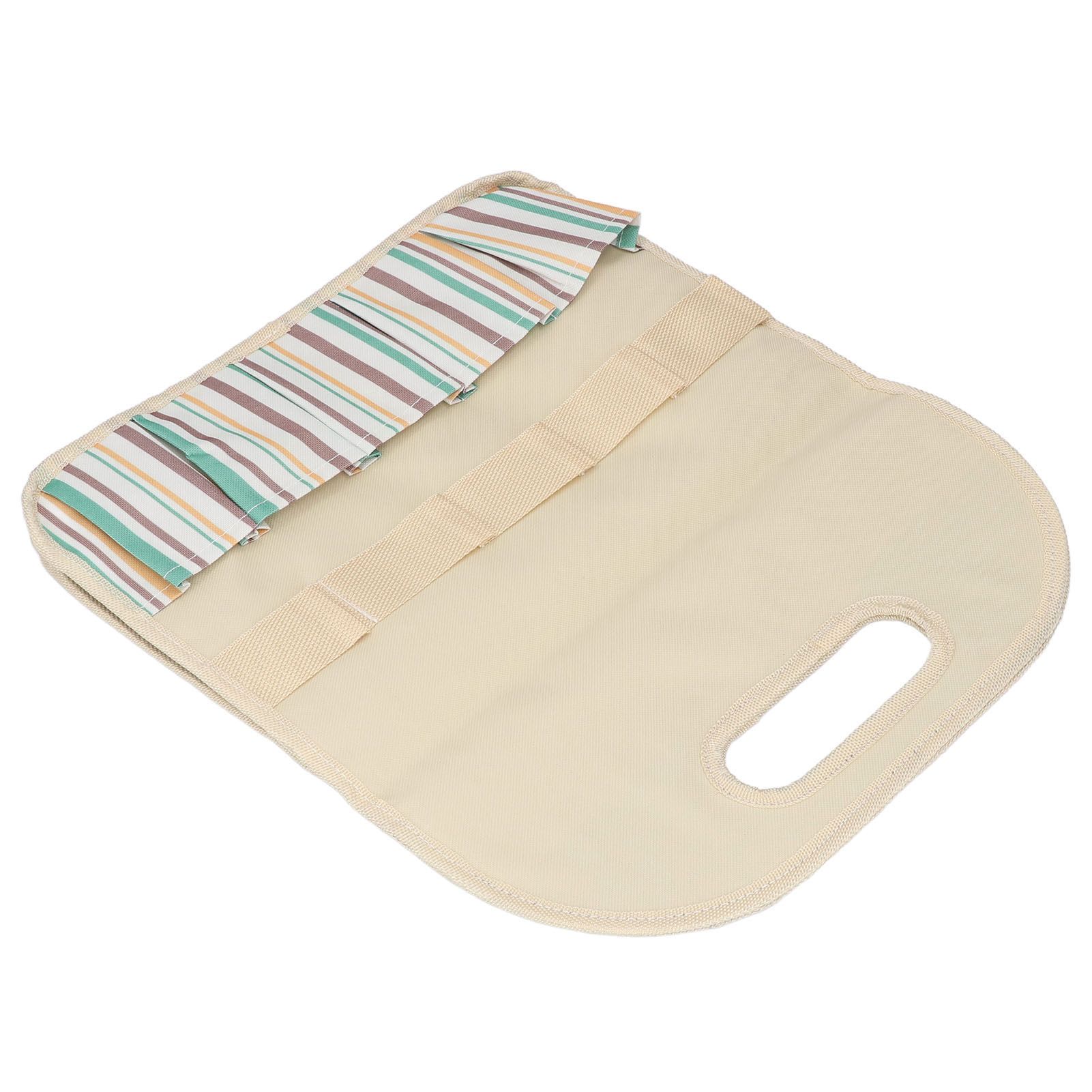 Garden Tool Bag Garden Tote Storage Bag with Multi Pockets Home Organizer for Indoor and Outdoor GardeningKhaki Stripe Stitching - Image 4