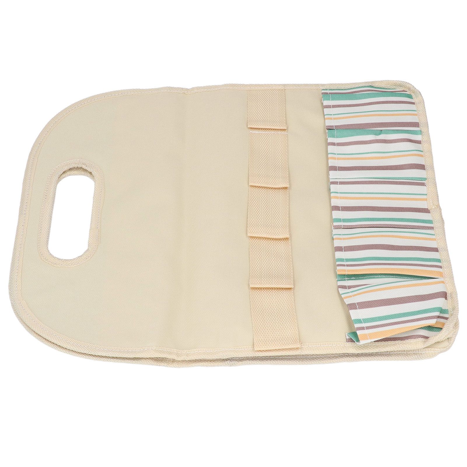 Garden Tool Bag Garden Tote Storage Bag with Multi Pockets Home Organizer for Indoor and Outdoor GardeningKhaki Stripe Stitching - Image 5
