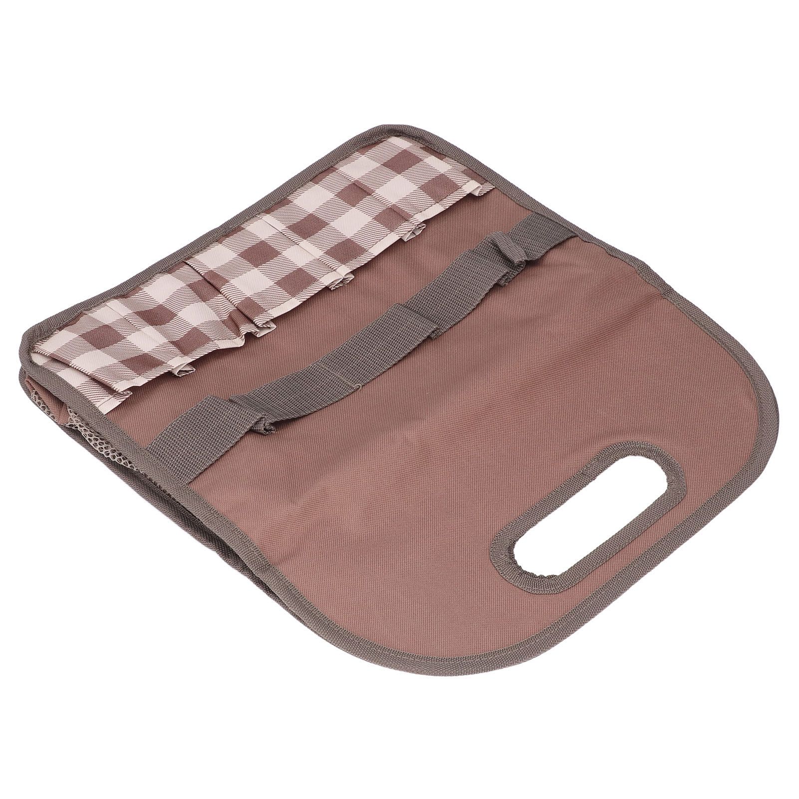 Garden Tool Bag Garden Tote Storage Bag with Multi Pockets Home Organizer for Indoor and Outdoor GardeningCoffee Lattice Stitching - Image 4