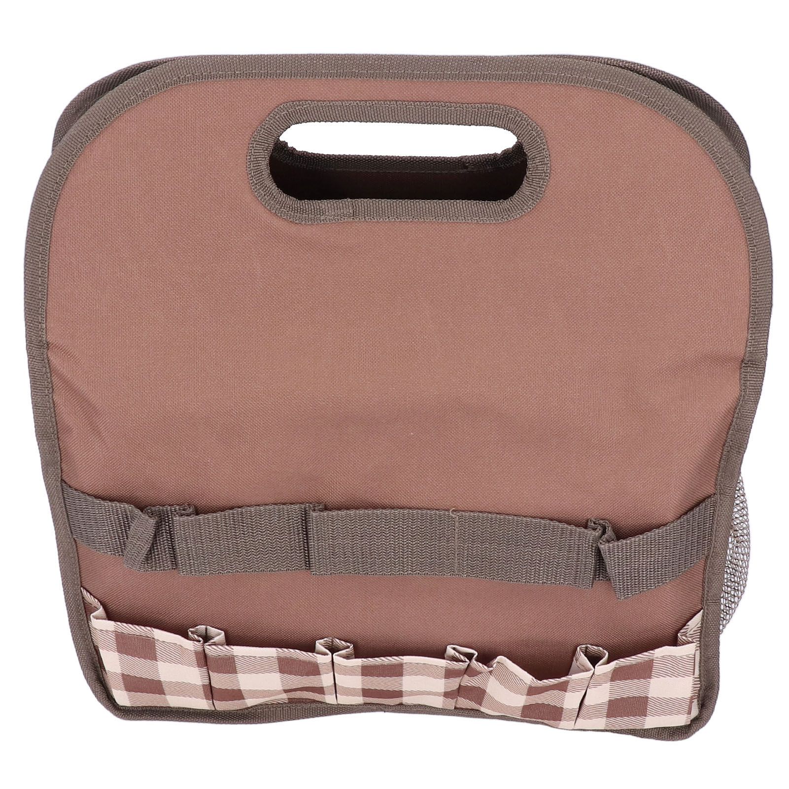 Garden Tool Bag Garden Tote Storage Bag with Multi Pockets Home Organizer for Indoor and Outdoor GardeningCoffee Lattice Stitching - Image 8
