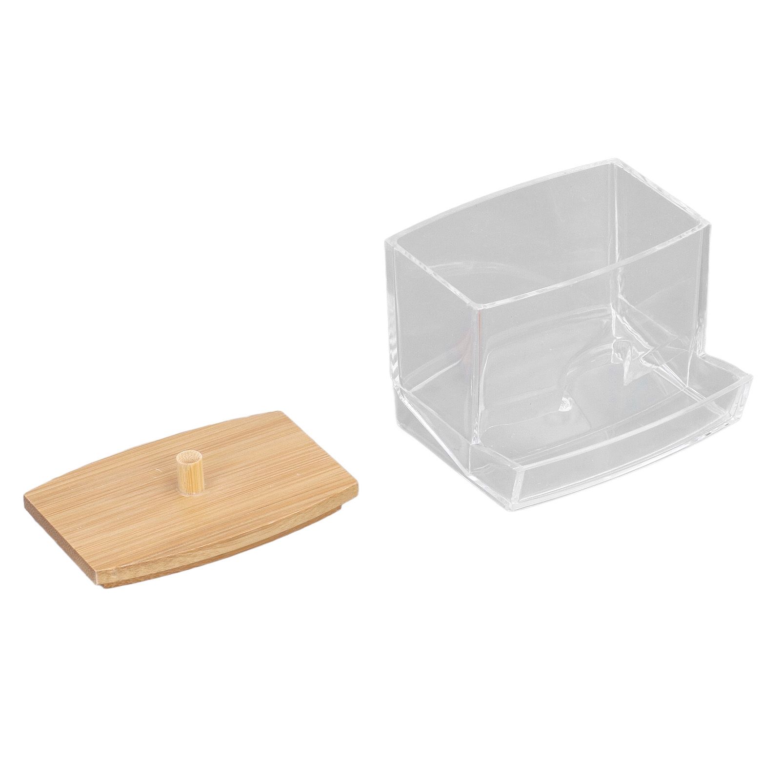 Cotton Swab Box Sturdy Durable Transparent High Smoothness Practical Storage Case with Cover - Image 2