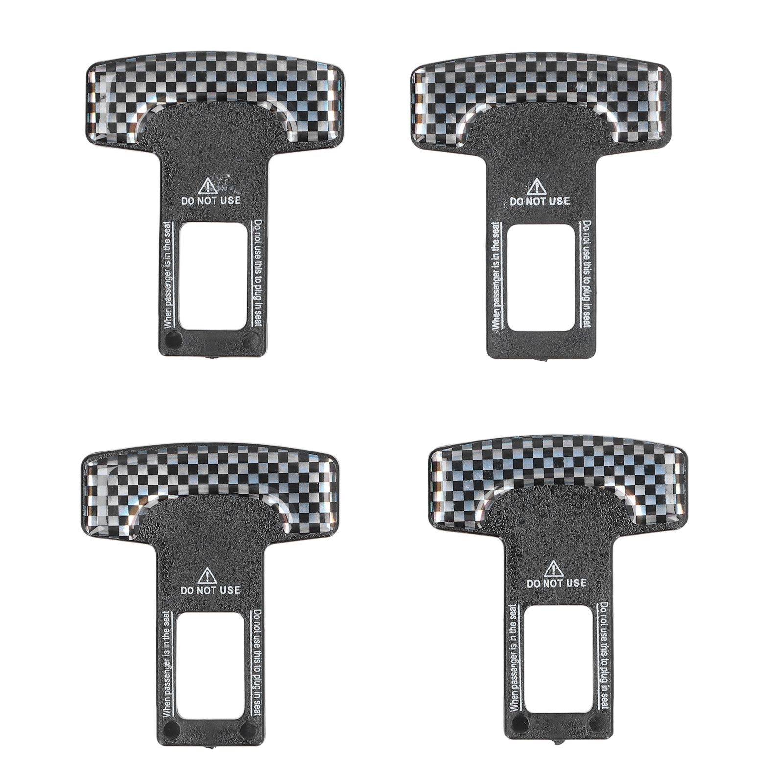 4PCS/Set Car Seat Safety Belt Stopper Buckles Alarm Canceler Carbon Fiber Aluminum Alloy Universal - Image 1