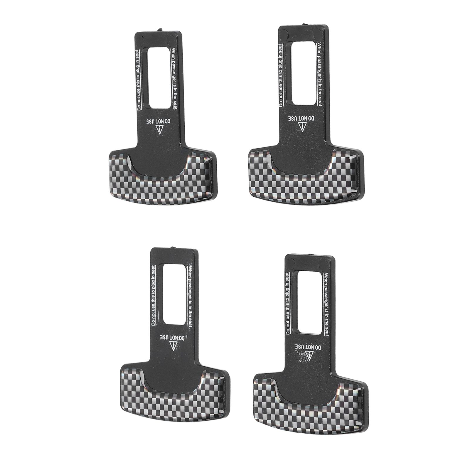 4PCS/Set Car Seat Safety Belt Stopper Buckles Alarm Canceler Carbon Fiber Aluminum Alloy Universal - Image 2
