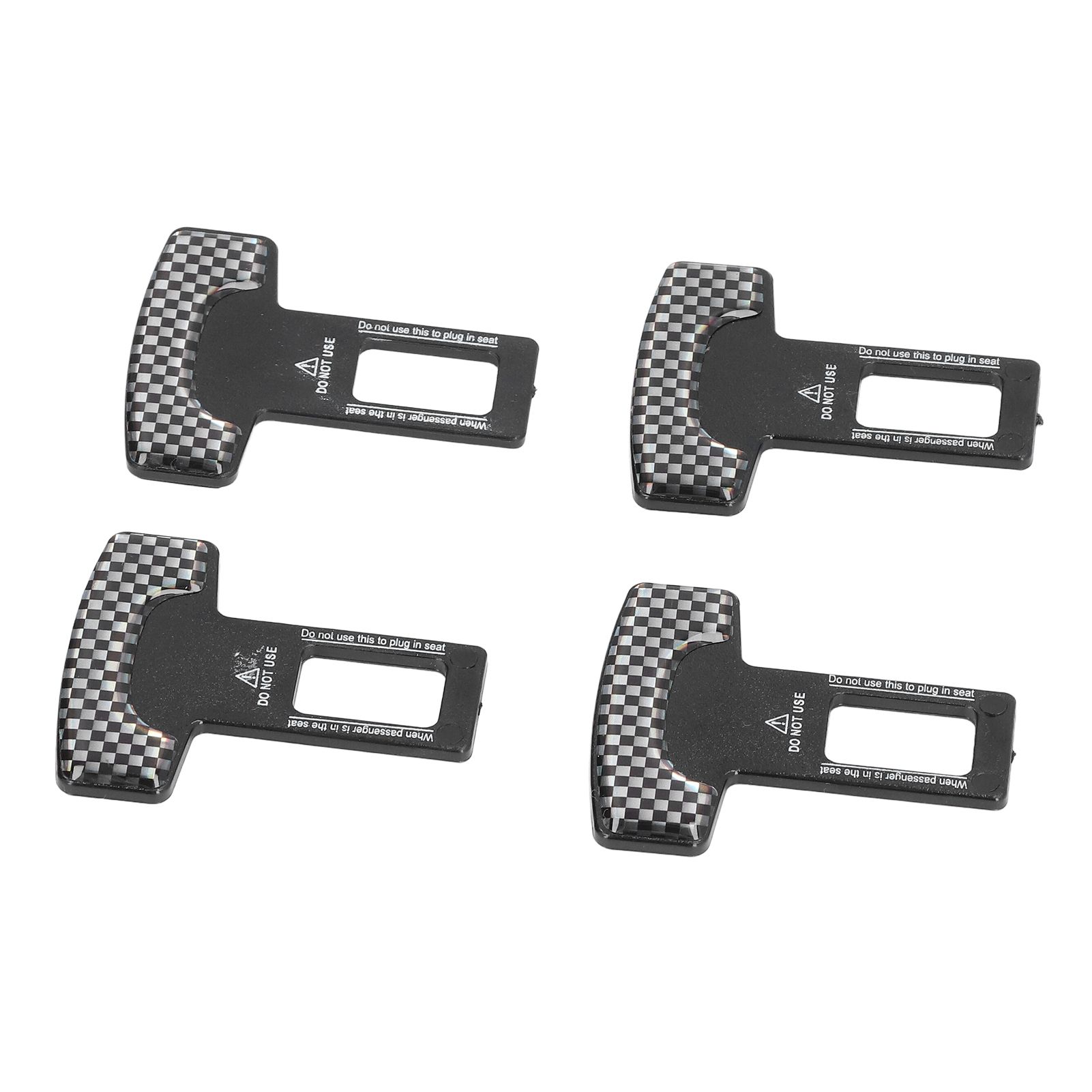4PCS/Set Car Seat Safety Belt Stopper Buckles Alarm Canceler Carbon Fiber Aluminum Alloy Universal - Image 3