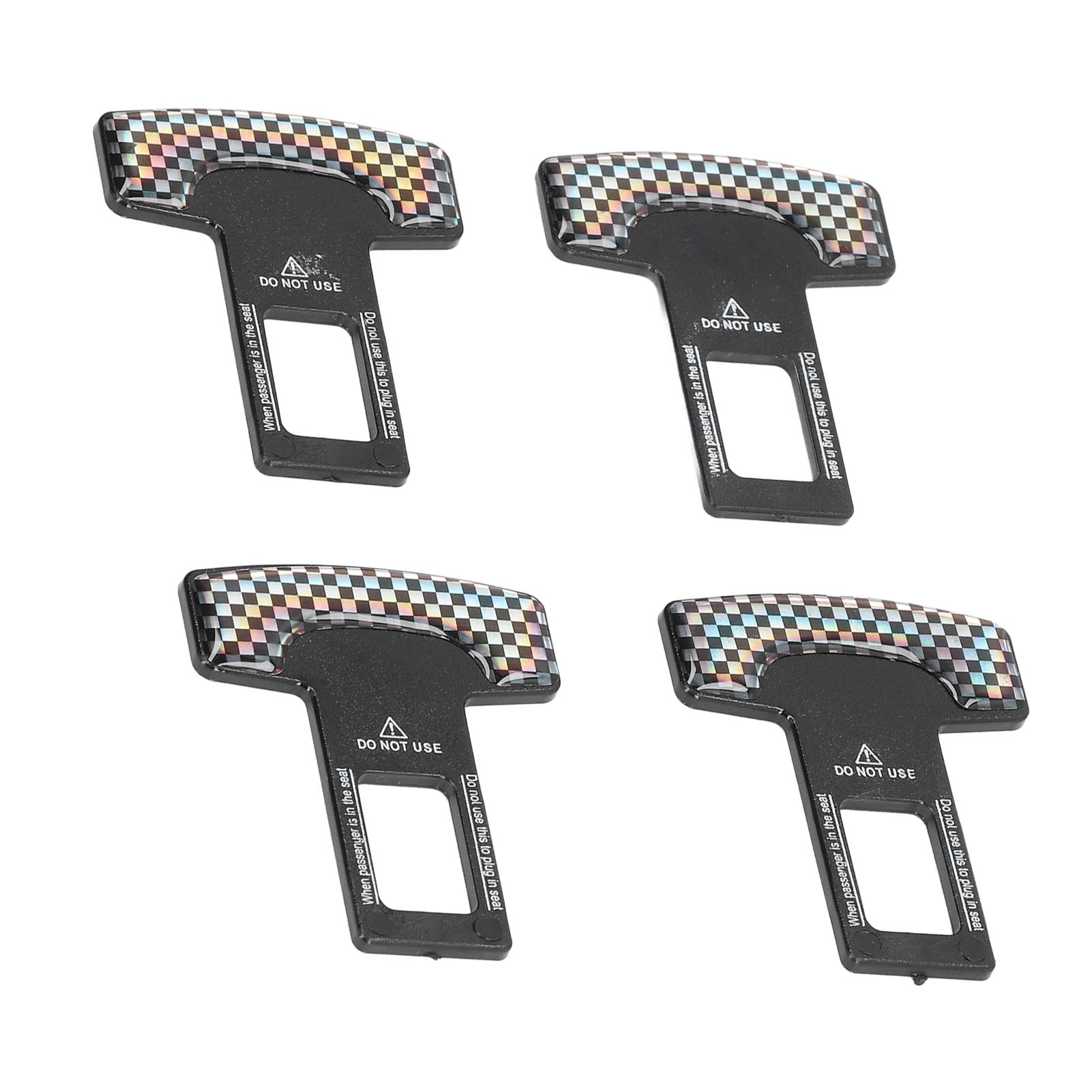 4PCS/Set Car Seat Safety Belt Stopper Buckles Alarm Canceler Carbon Fiber Aluminum Alloy Universal - Image 4