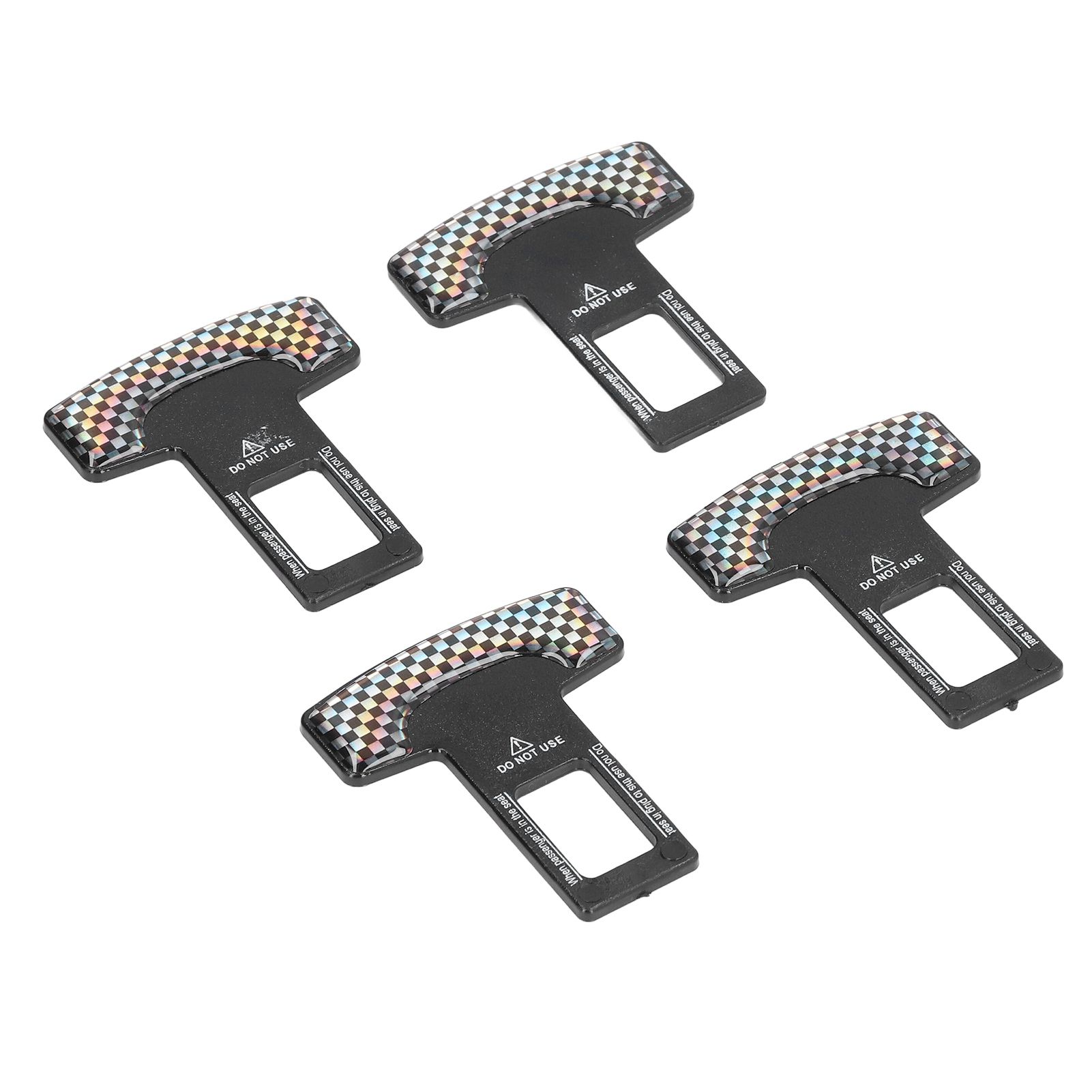 4PCS/Set Car Seat Safety Belt Stopper Buckles Alarm Canceler Carbon Fiber Aluminum Alloy Universal - Image 5