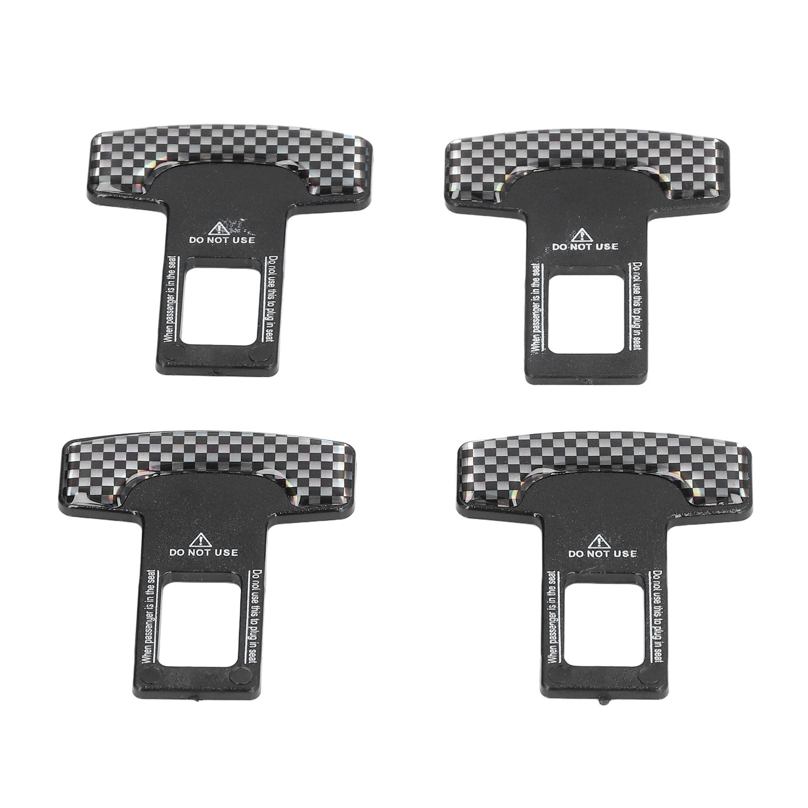 4PCS/Set Car Seat Safety Belt Stopper Buckles Alarm Canceler Carbon Fiber Aluminum Alloy Universal - Image 6