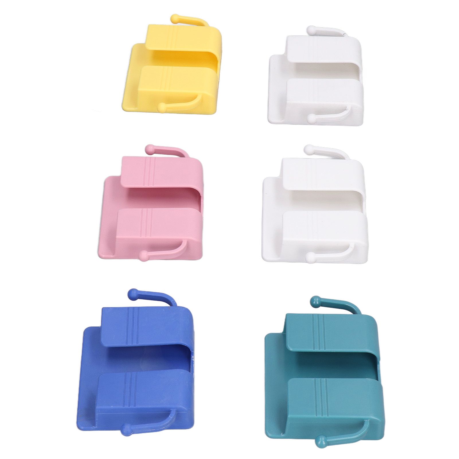 6pcs Wall Mount Phone Holder Self Adhesive Remote Control Storage Box Wall Beside Charging Phone Stand for Bedroom - Image 2