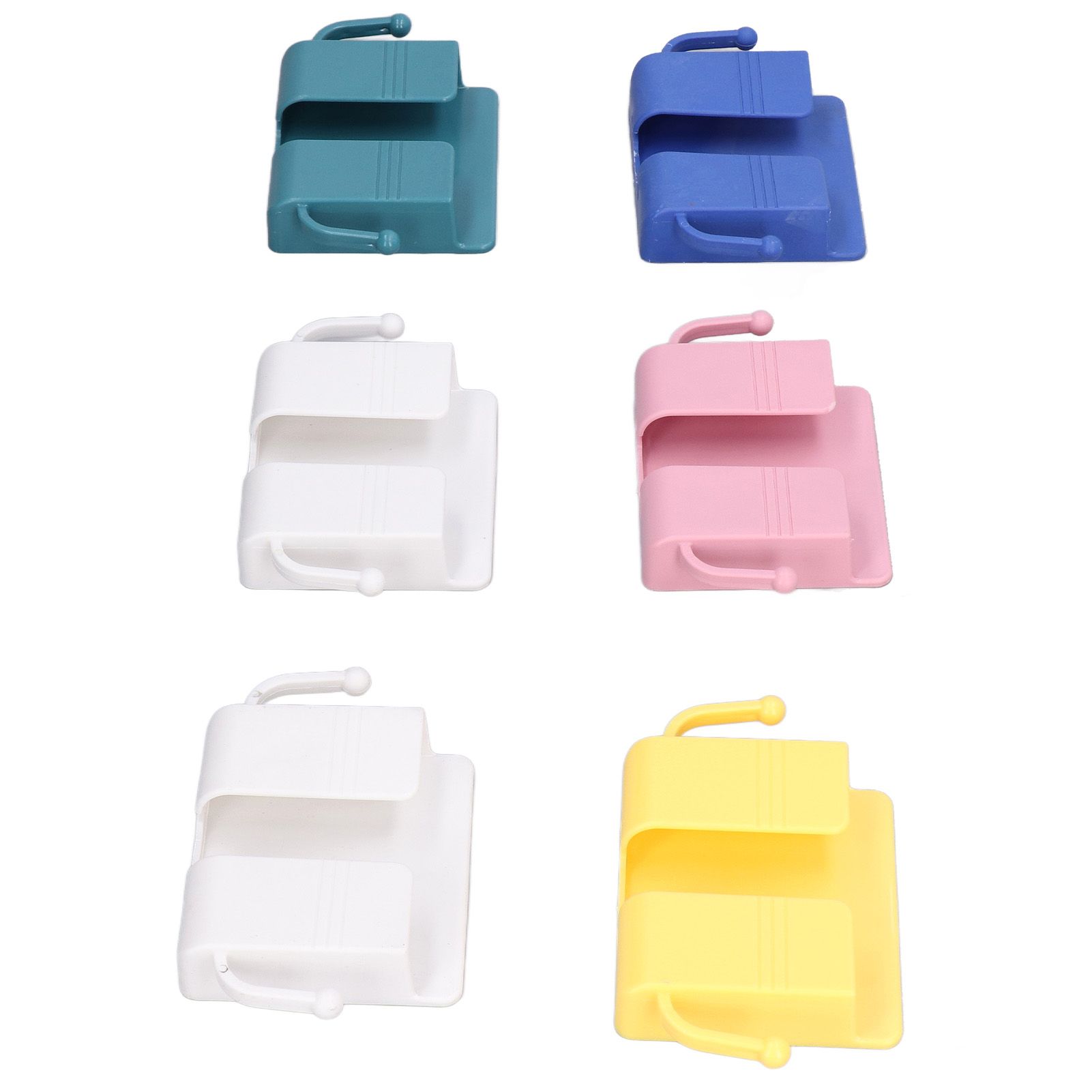 6pcs Wall Mount Phone Holder Self Adhesive Remote Control Storage Box Wall Beside Charging Phone Stand for Bedroom - Image 4