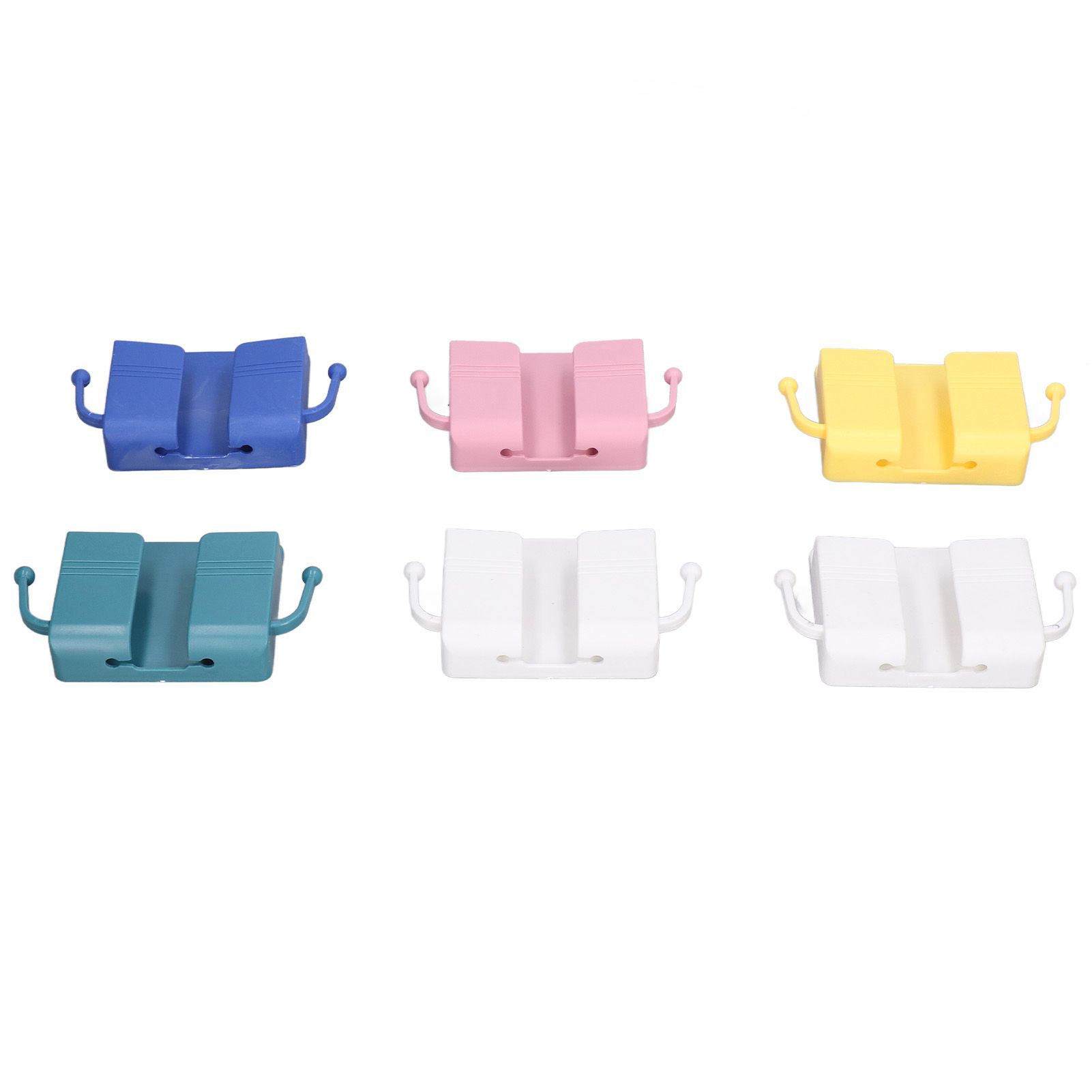 6pcs Wall Mount Phone Holder Self Adhesive Remote Control Storage Box Wall Beside Charging Phone Stand for Bedroom - Image 6