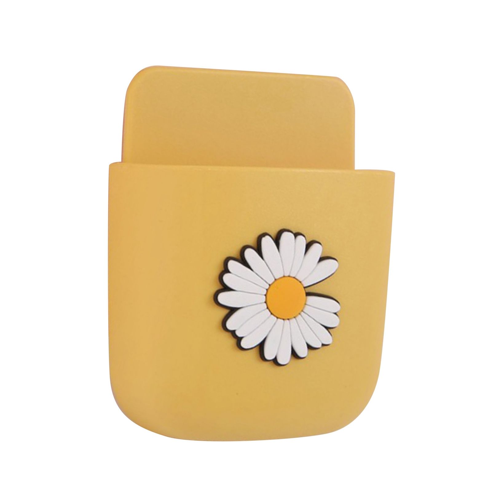 Remote Control Holders Wall Mount Adhesive Organizer Pen Storage Box Phone Holder for Office Home SchoolYellow Daisy - Image 1