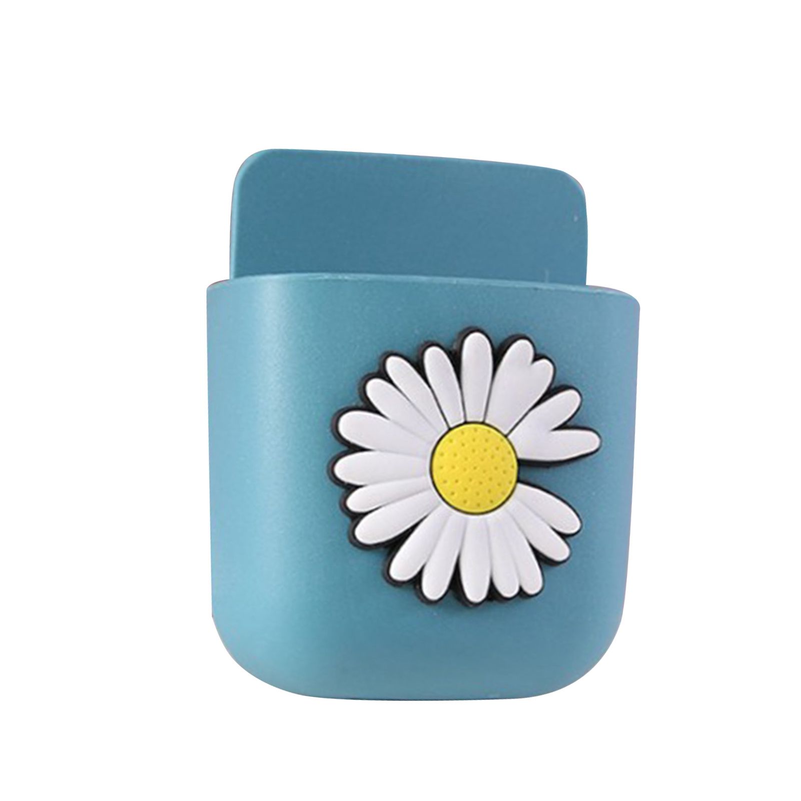 Remote Control Holders Wall Mount Adhesive Organizer Pen Storage Box Phone Holder for Office Home SchoolLake Blue Daisy - Image 1