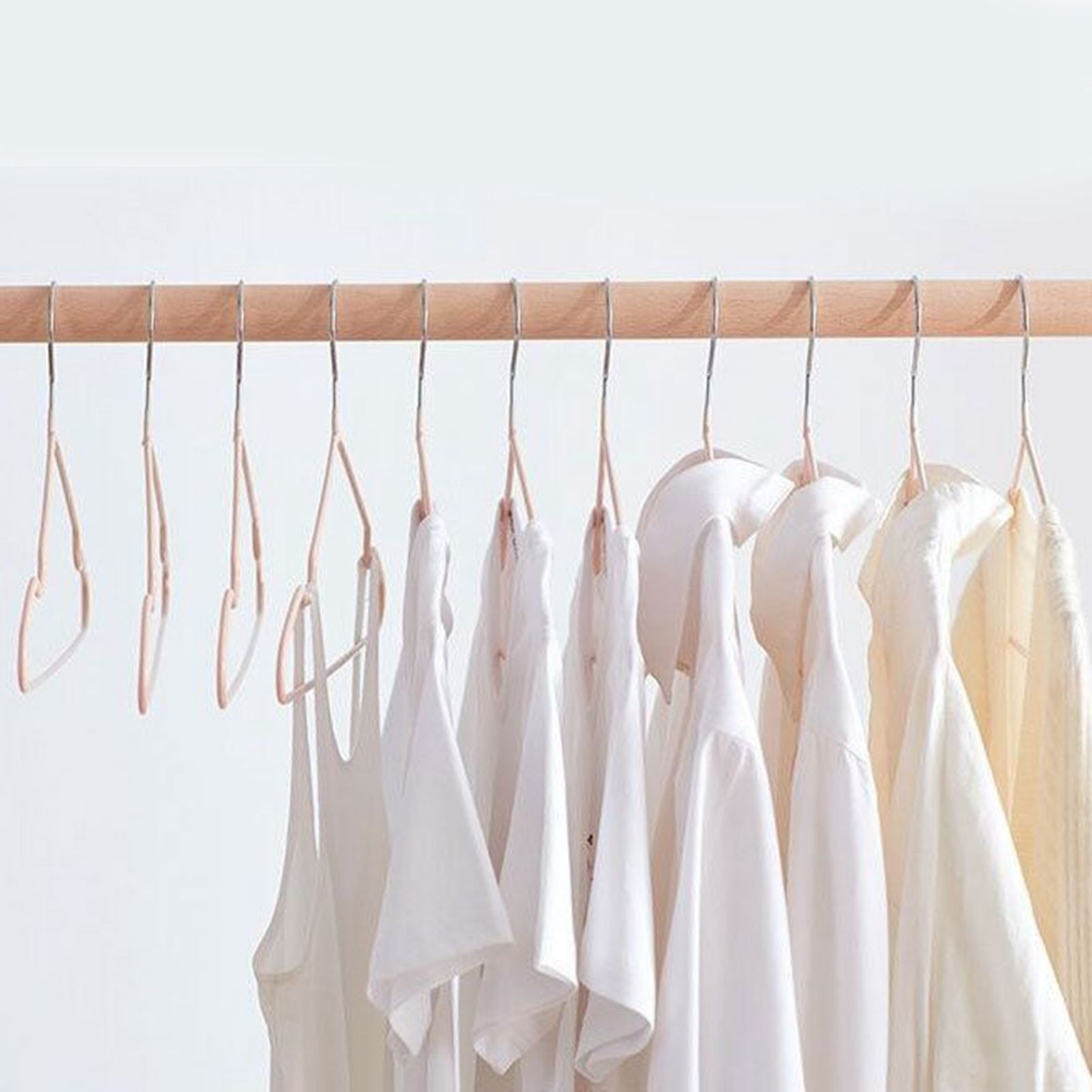 10PCS 40cm Clothing Hanger Coat Hanger Clothes Drying Rack Stainless Steel Laundry RackPink - Image 3