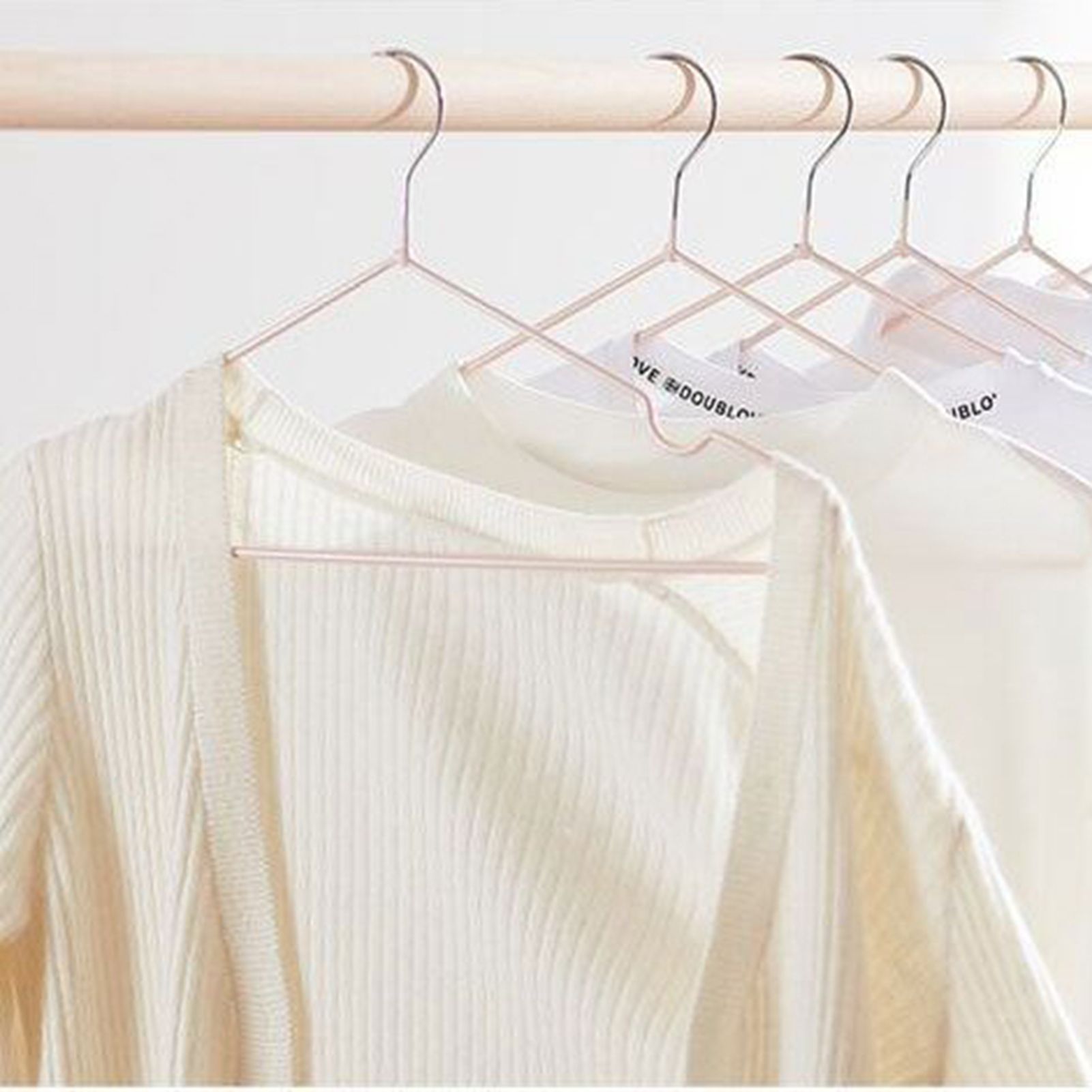 10PCS 40cm Clothing Hanger Coat Hanger Clothes Drying Rack Stainless Steel Laundry RackPink - Image 5
