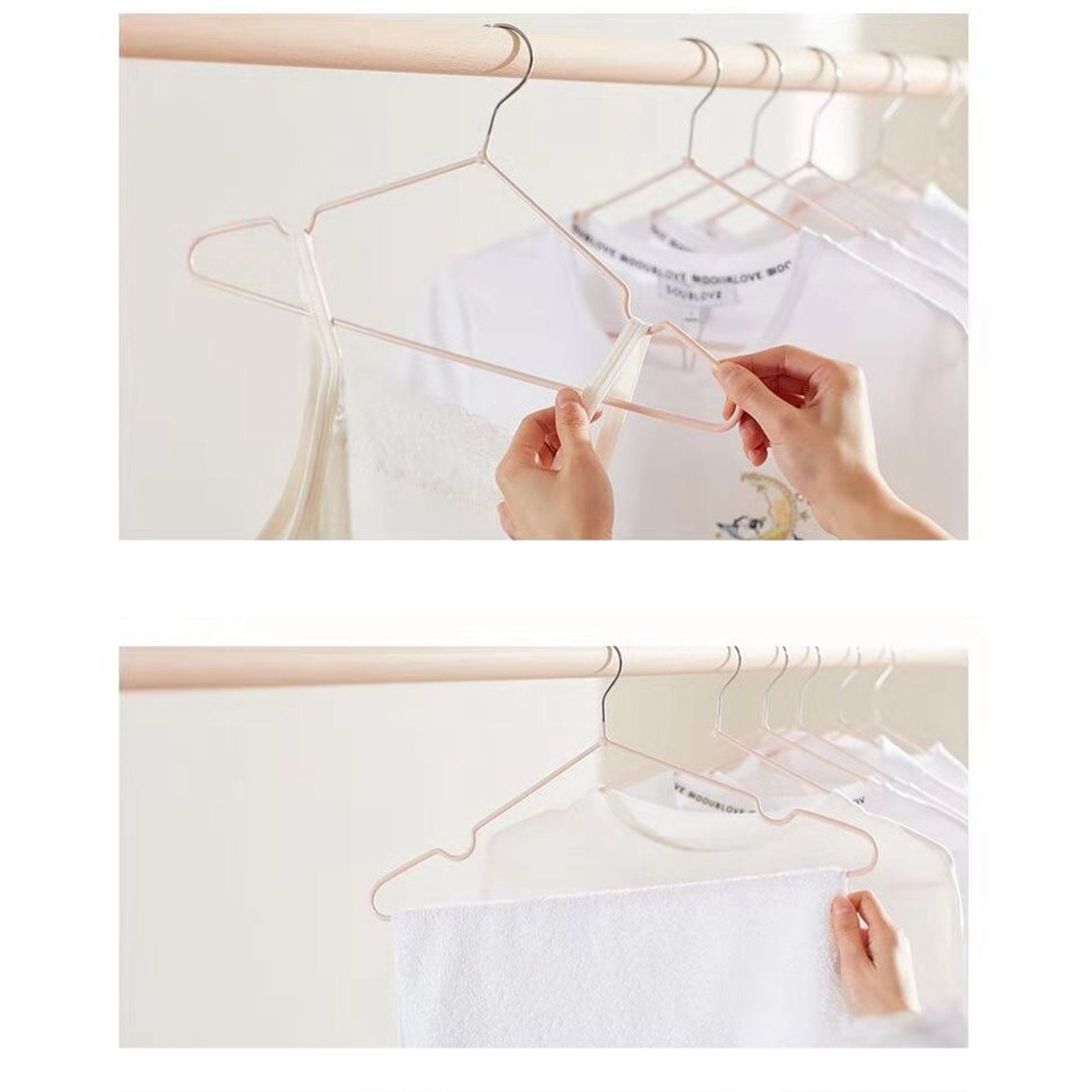 10PCS 40cm Clothing Hanger Coat Hanger Clothes Drying Rack Stainless Steel Laundry RackPink - Image 6