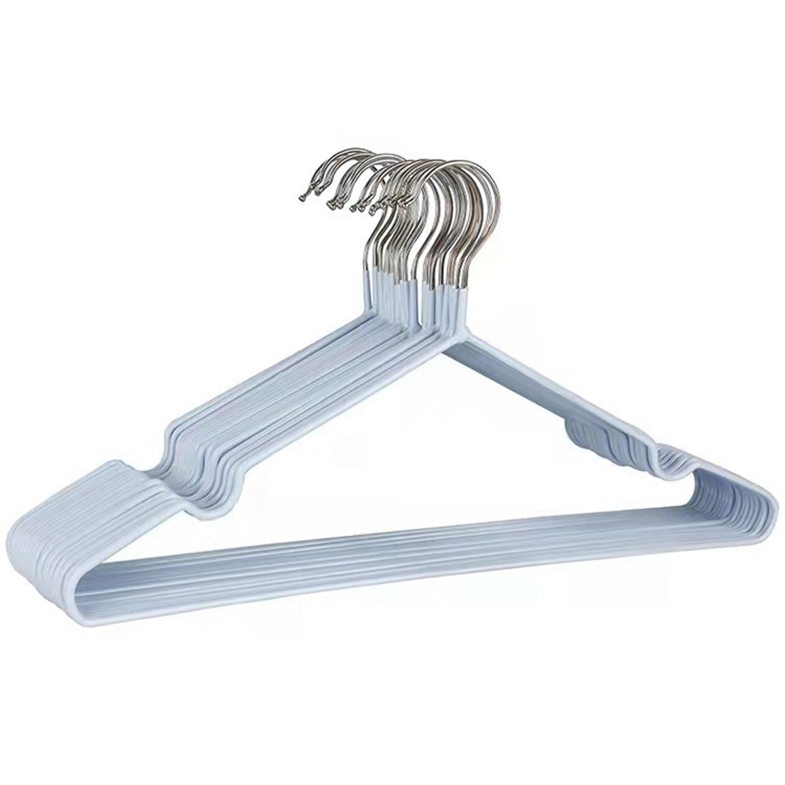 10PCS 40cm Coat Clothes Hanger Stainless Steel Drying Clothes Rack Laundry Rack for DormitoryBlue - Image 1