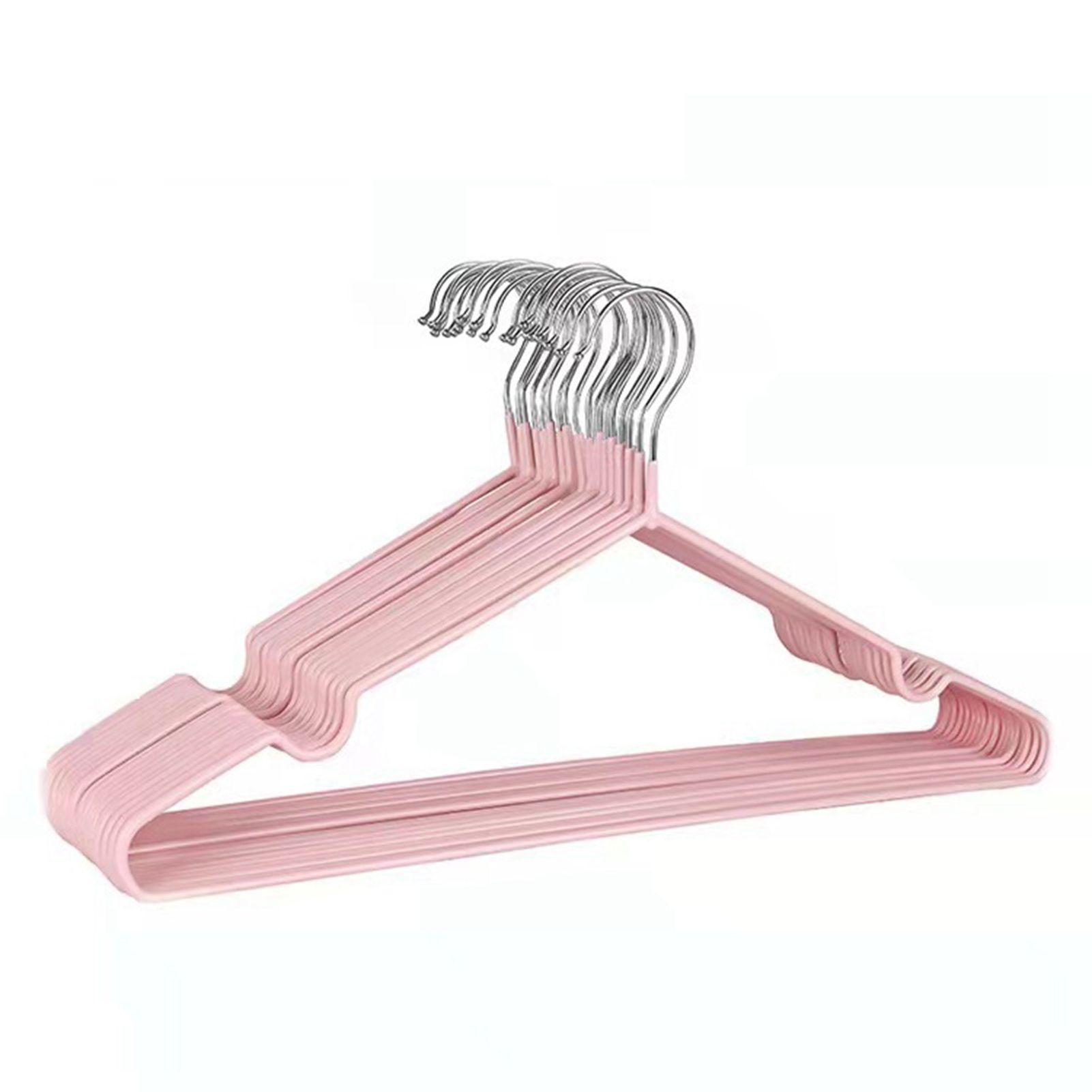 10PCS 40cm Coat Clothes Hanger Stainless Steel Drying Clothes Rack Laundry Rack for DormitoryPink - Image 1