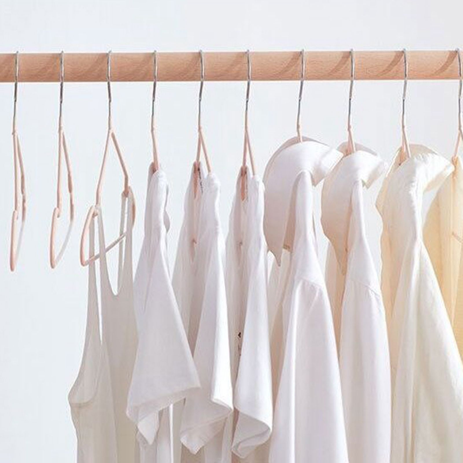 10PCS 40cm Coat Clothes Hanger Stainless Steel Drying Clothes Rack Laundry Rack for DormitoryPink - Image 2