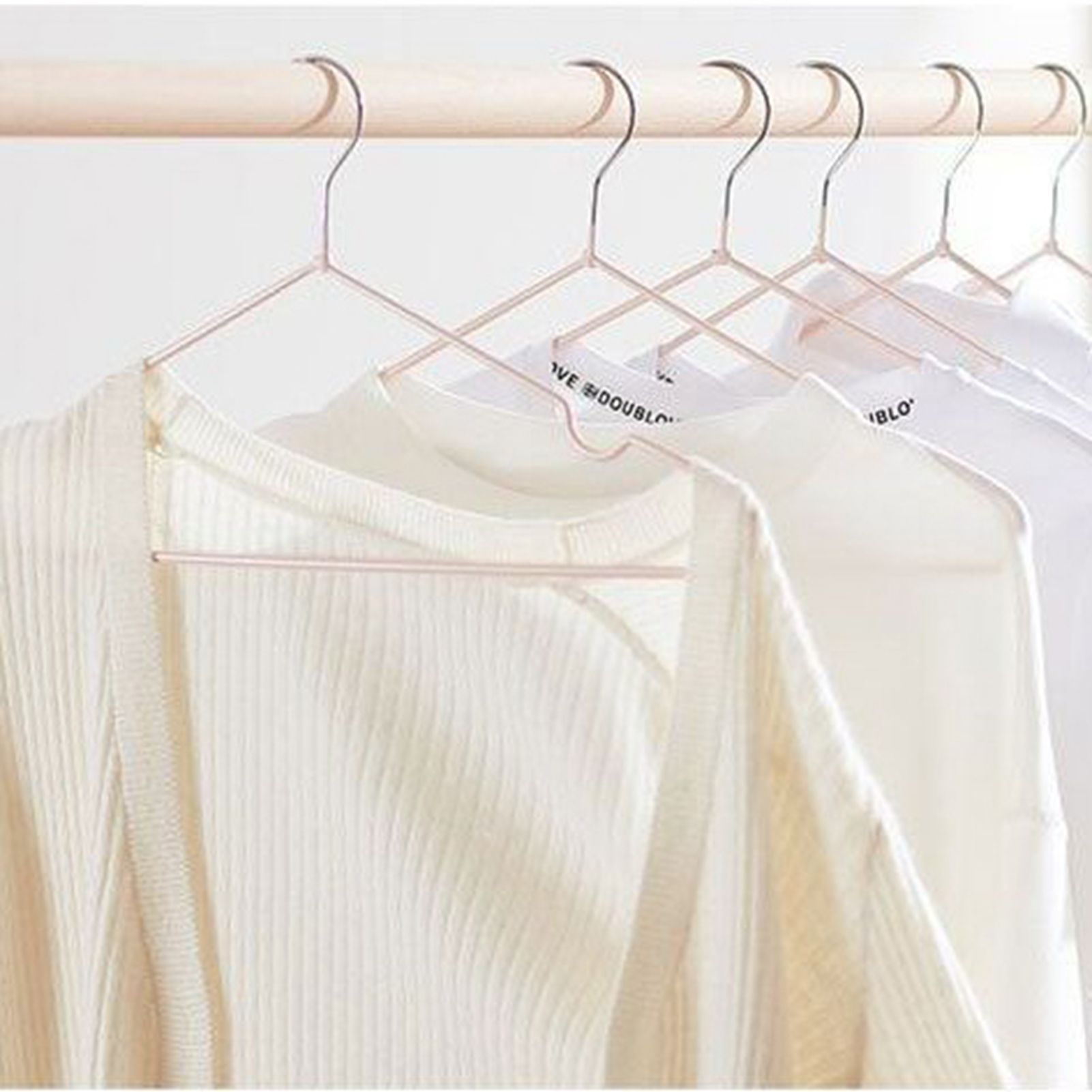 10PCS 40cm Coat Clothes Hanger Stainless Steel Drying Clothes Rack Laundry Rack for DormitoryPink - Image 4