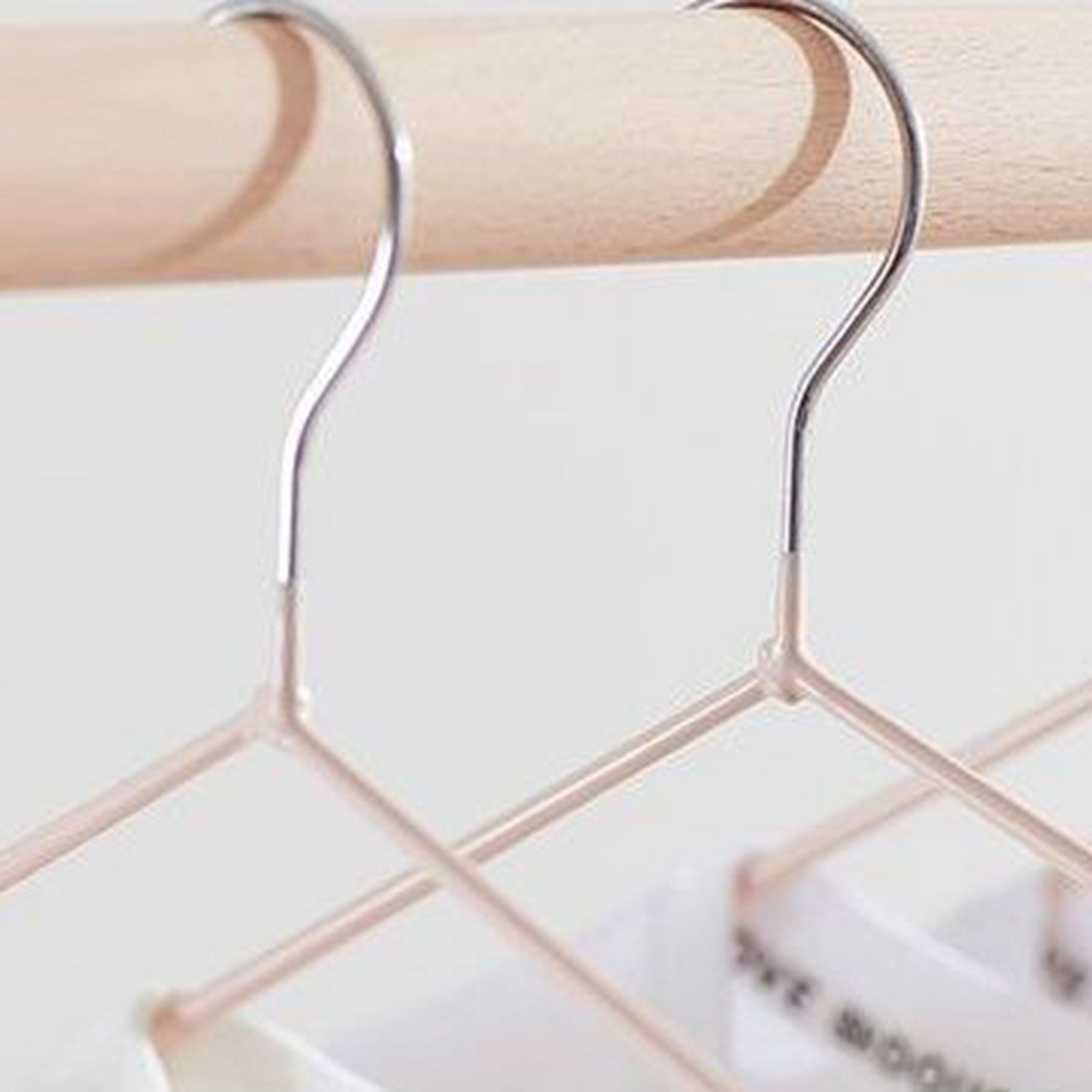 10PCS 40cm Coat Clothes Hanger Stainless Steel Drying Clothes Rack Laundry Rack for DormitoryPink - Image 5